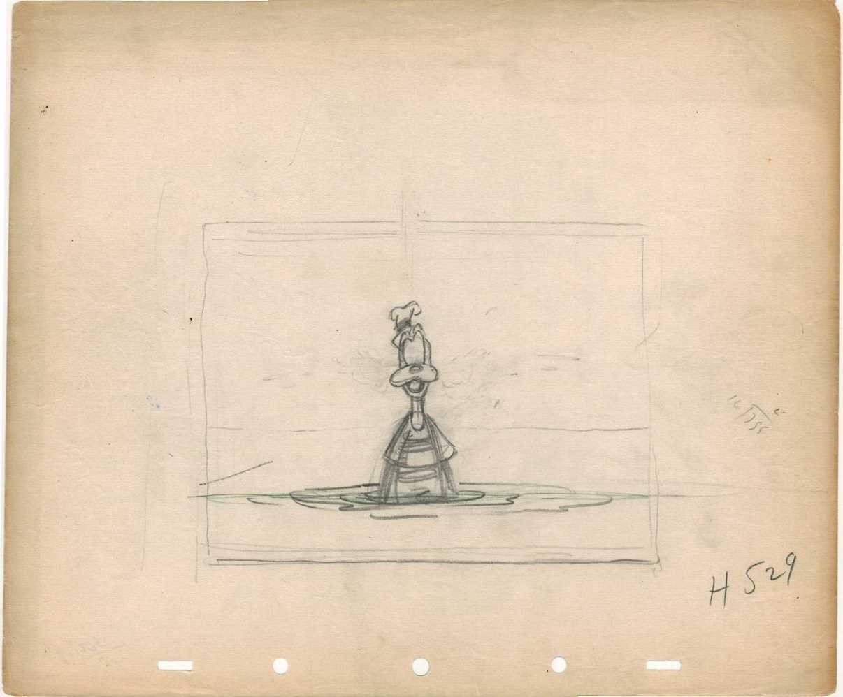 1937 WALT DISNEY's GOOFY ORIGINAL PRODUCTION DRAWING ANIMATION ART PAGE 1930's 1937 WALT DISNEY's GOOFY ORIGINAL PRODUCTION DRAWING ANIMATION ART PAGE 1930's