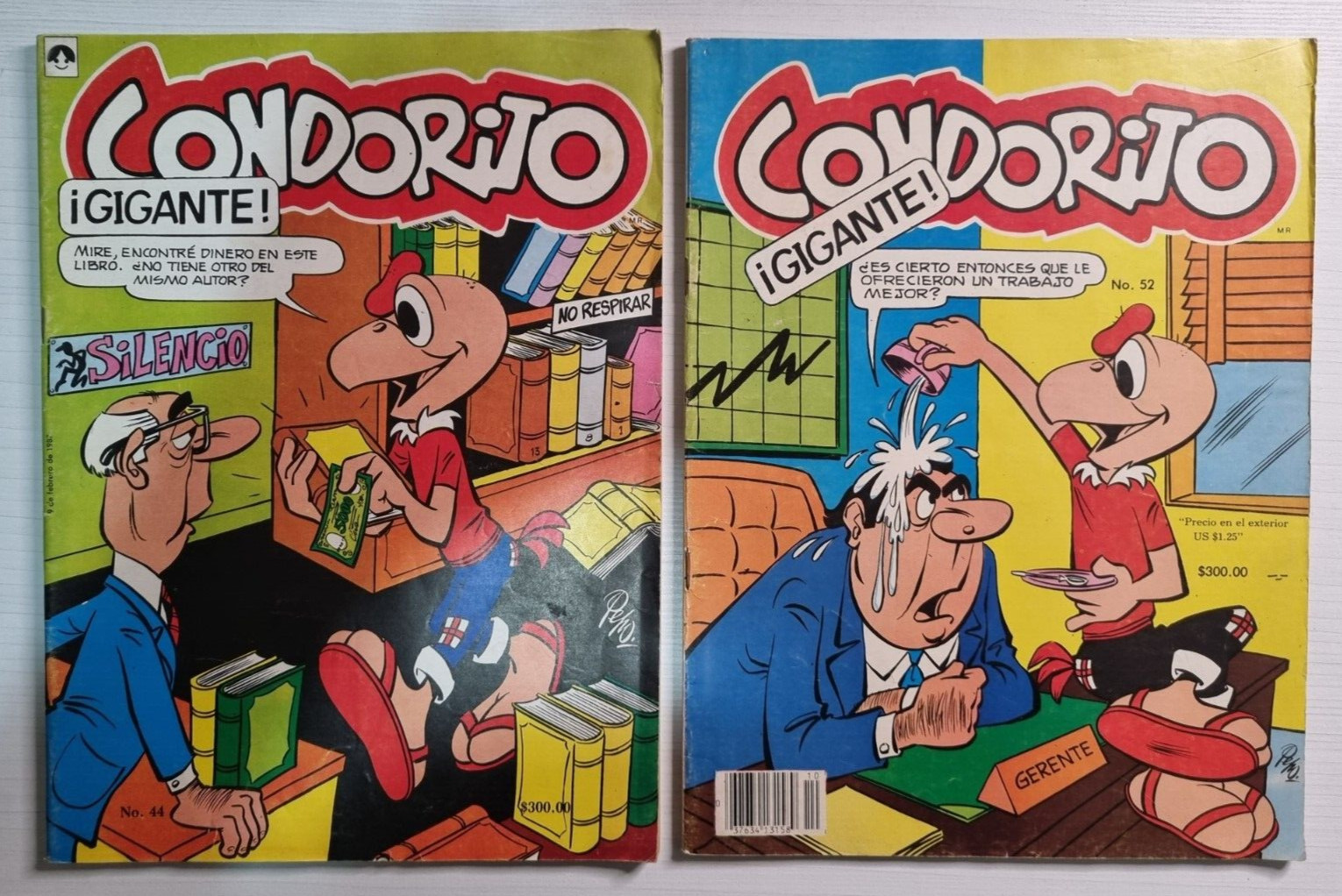 Condorito Gigante #44 and #52 Mexican Cartoon Comic Book - Mexico 1987 Condorito Gigante #44 and #52 Mexican Cartoon Comic Book - Mexico 1987