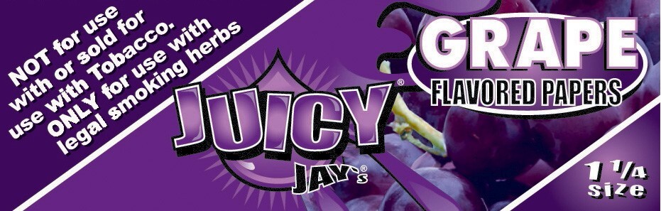 Juicy Jay's 1 1/4 Rolling Papers Grape Flavored Jays *USA SHPD Best Price