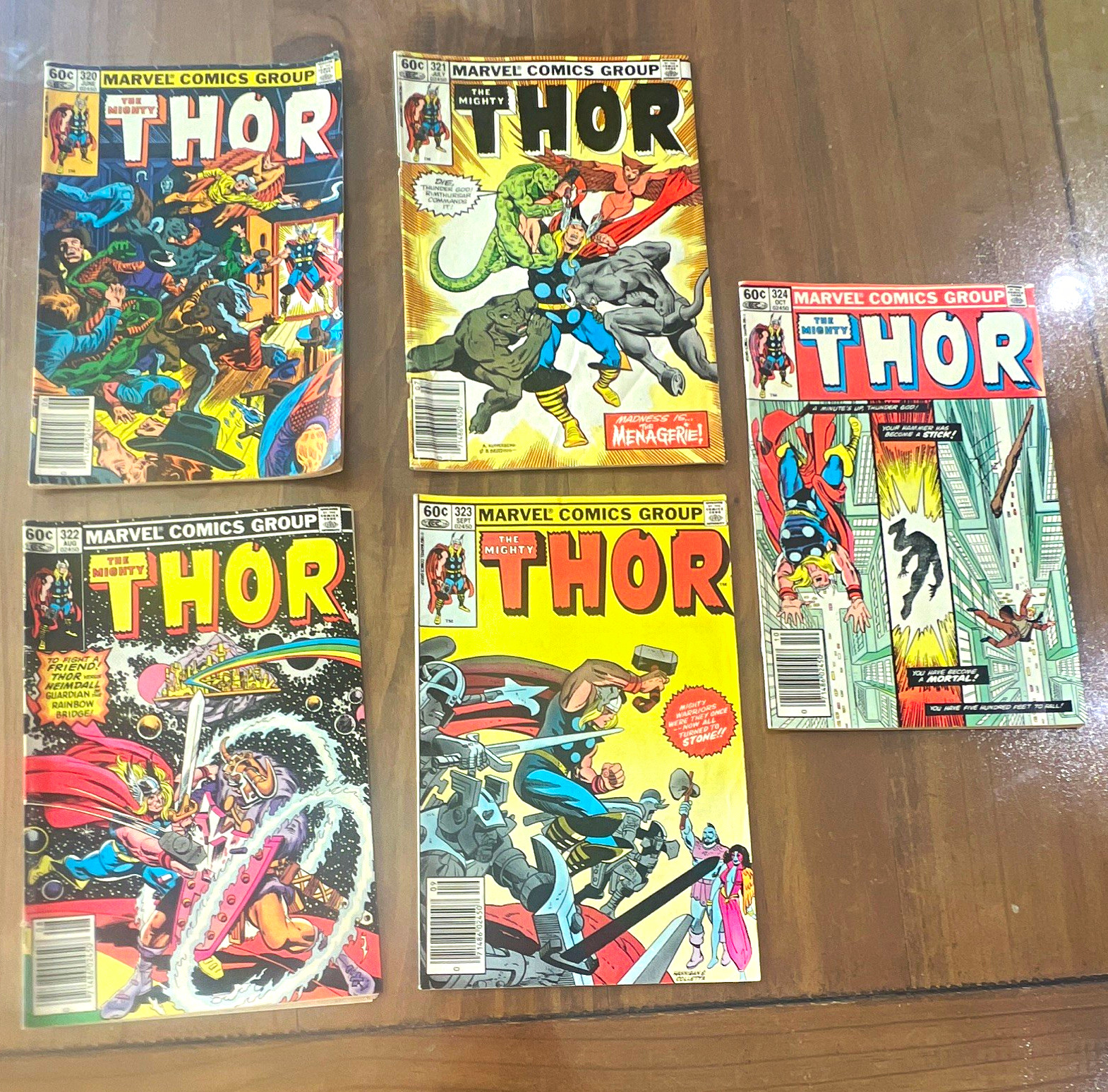 Marvel Comics The Mighty Thor #320-324 (1982) Bronze Age 5-Issue Lot Marvel Comics The Mighty Thor #320-324 (1982) Bronze Age 5-Issue Lot