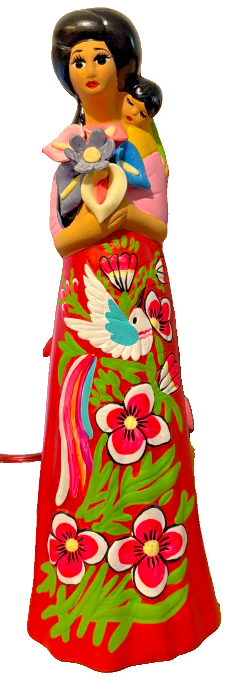 Muñeca Mama Ceramica (Ceramic Mama Doll) Mexican Handicraft Woman With Child 13
