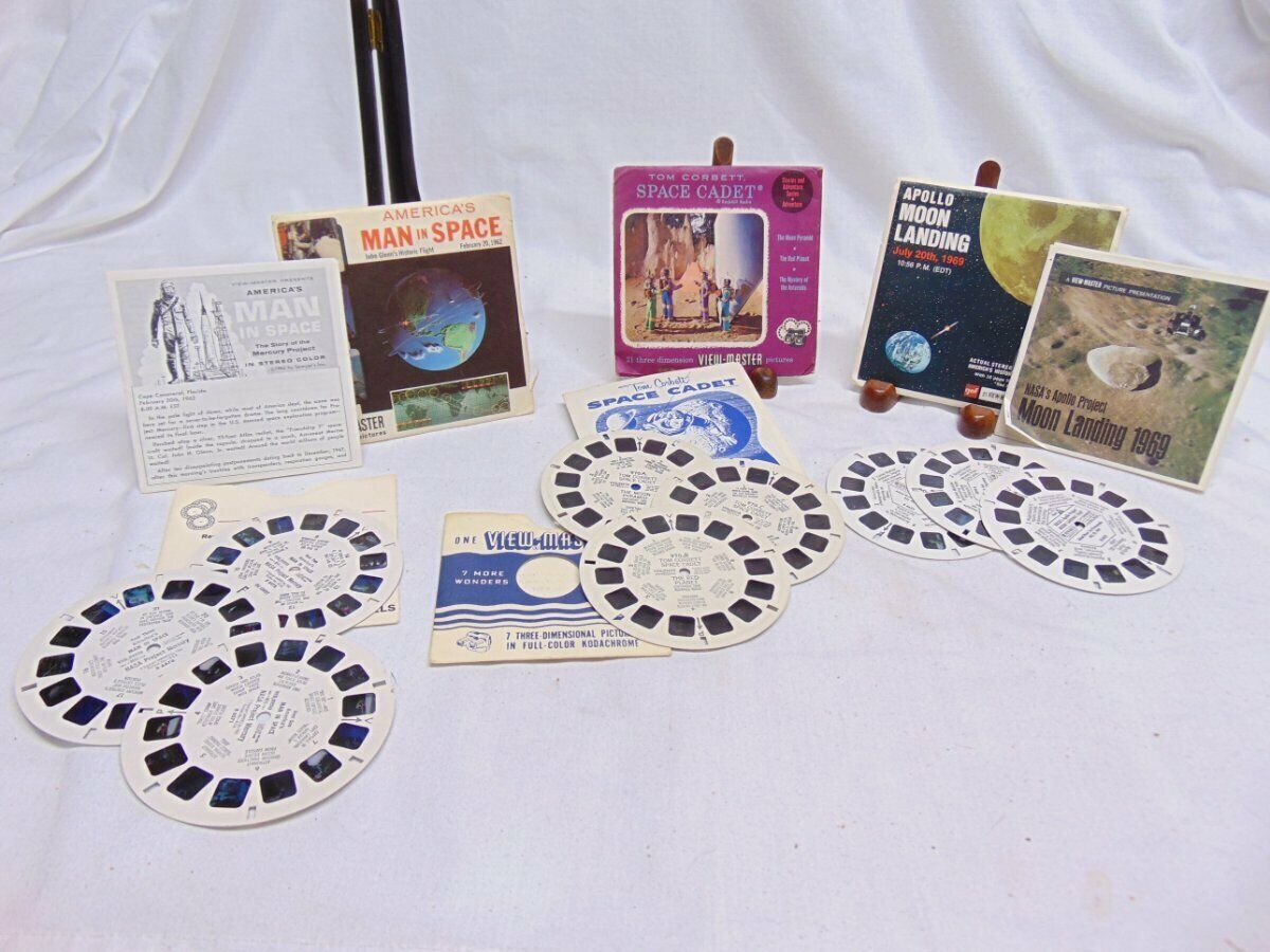 3 Space View Master Reel Sets: Apollo, Man in Space, Space Cadet