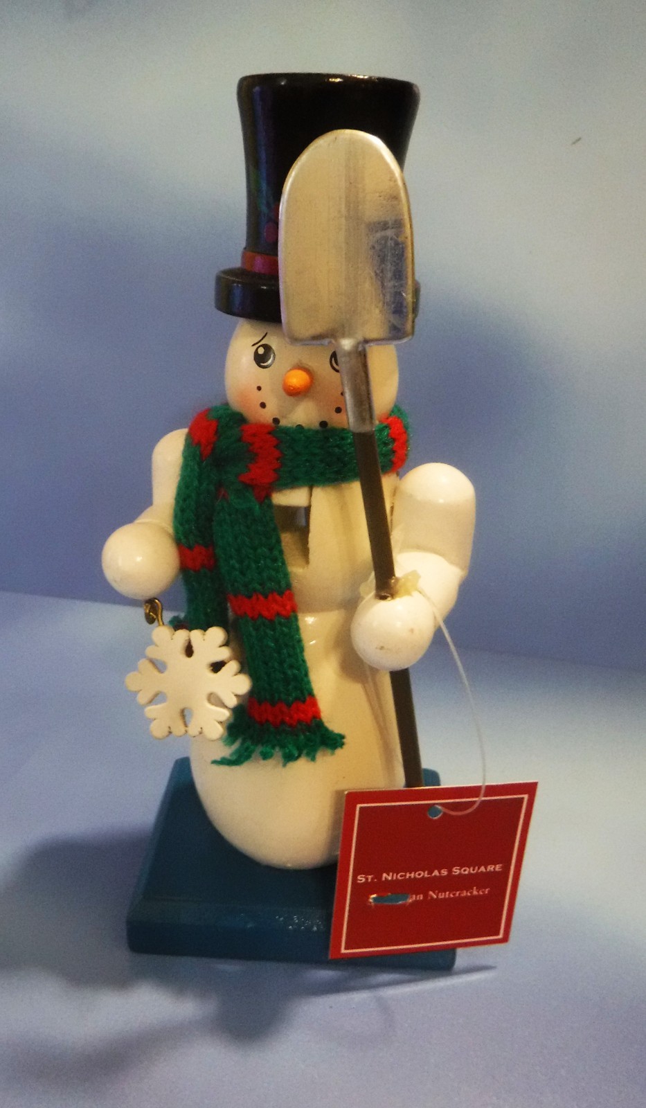 NUTCRACKER SNOWMAN HOLDING SHOVEL BY ST. NICHOLAS SQUARE 5 NUTCRACKER SNOWMAN HOLDING SHOVEL BY ST. NICHOLAS SQUARE 5