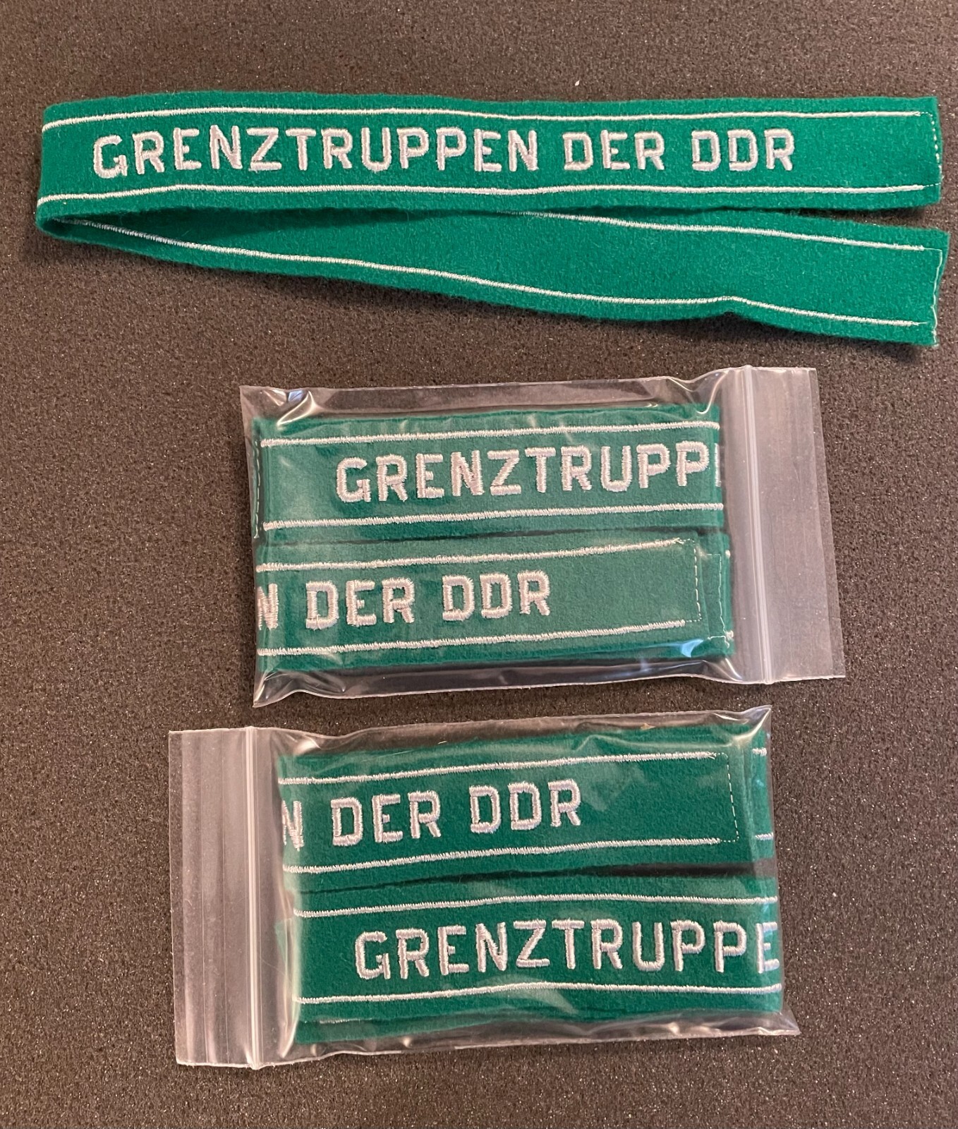 EAST GERMAN Germany DDR Border Guard Troops GRENZTRUPPEN Cuff Titles (Lot of 4)