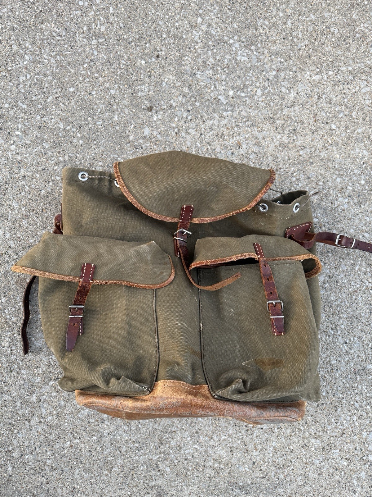 Vintage Wild Heerbrugg Surveying Survey Rucksack Backpack, Canvas & Leather