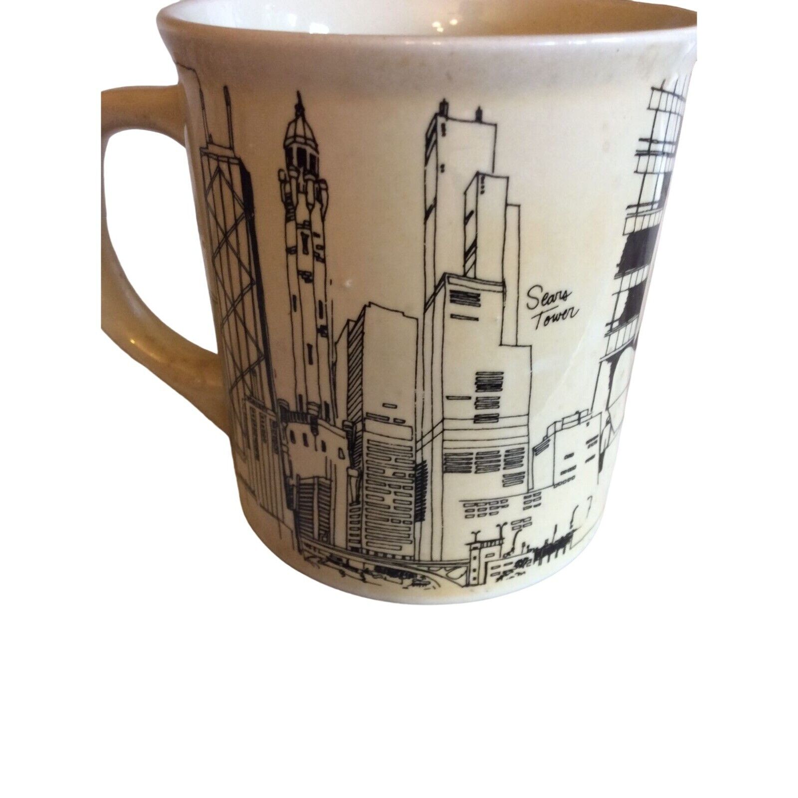 Vintage Chicago Bruce E Hart Sears Tower Mug Cup
