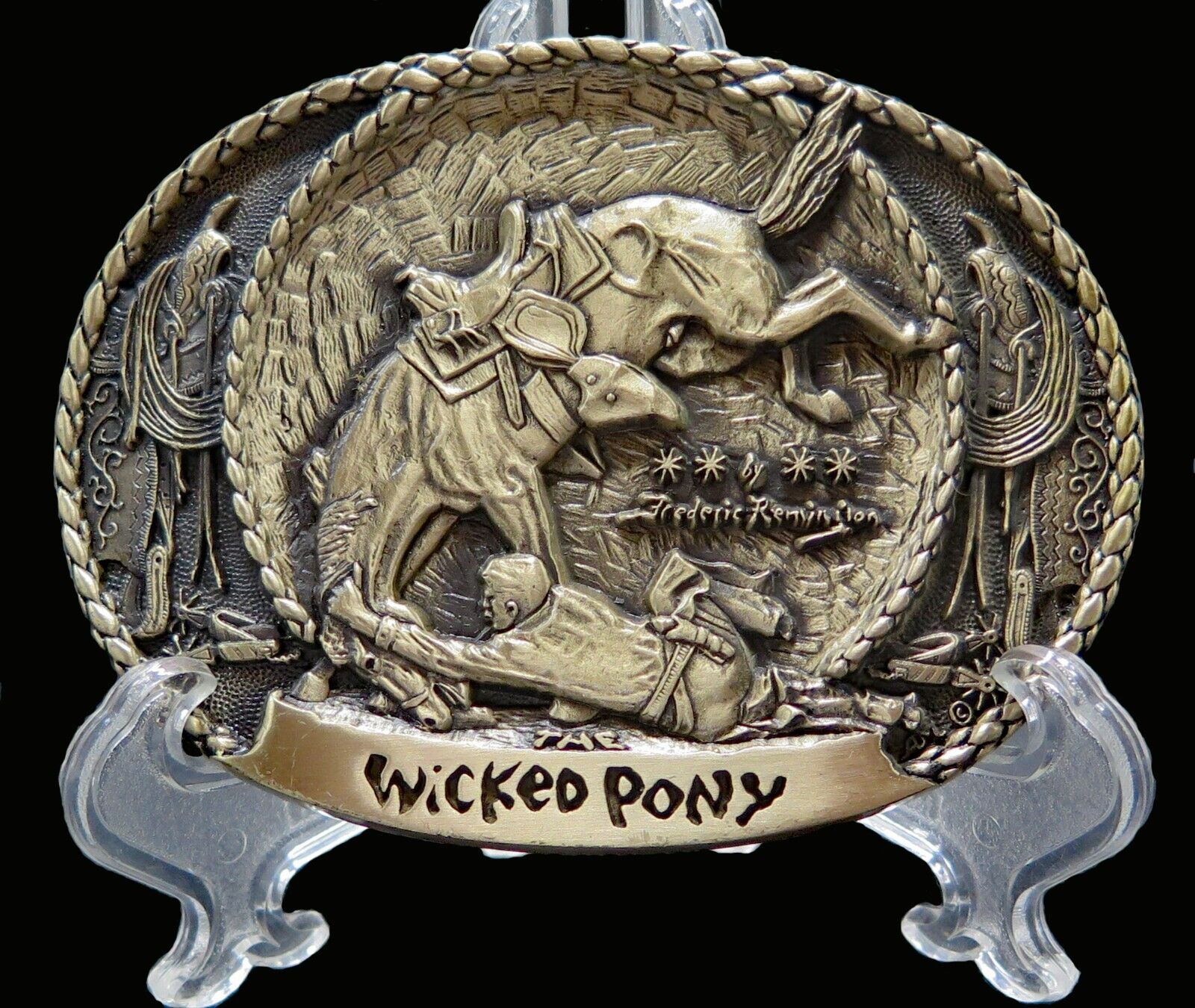 Wicked Pony Frederic Remington Cowboy Western Wear Vintage Belt Buckle