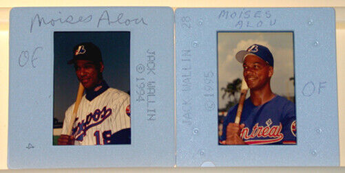 1994-95 MLB Montreal Expos Moises Alou  2 Slide Photo Negatives by J. Wallin