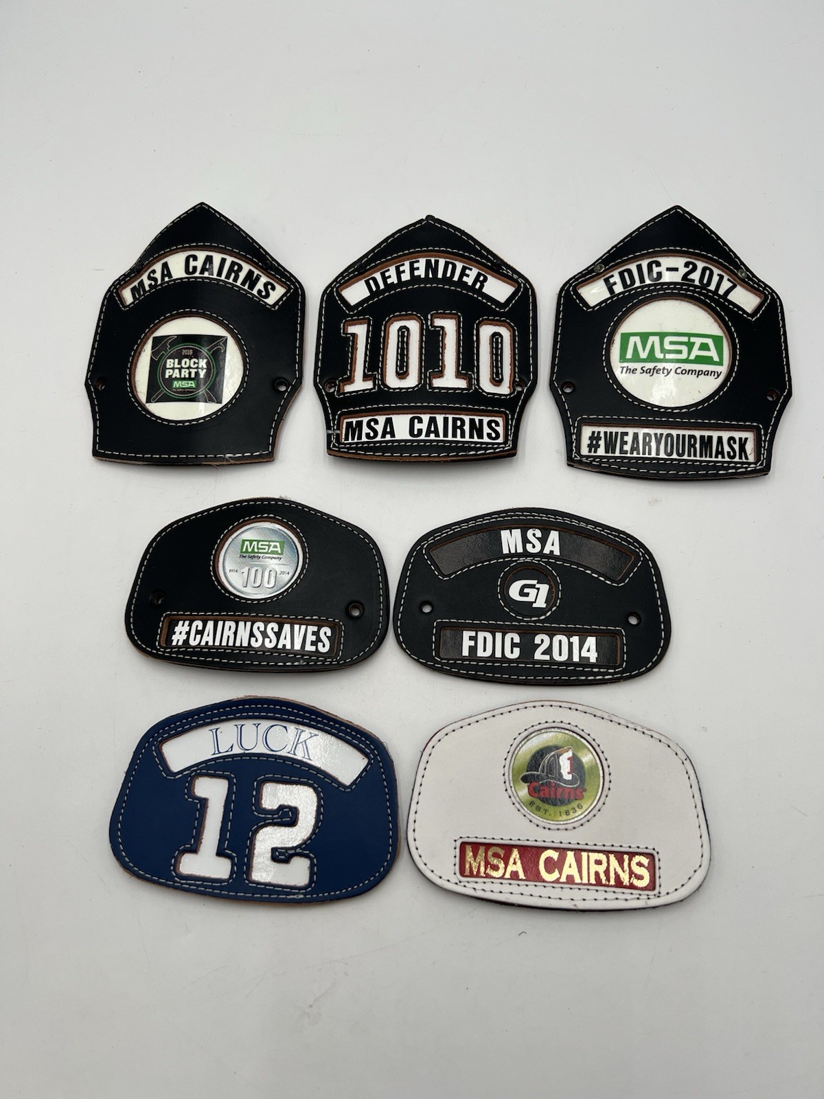 Lot of 7 MSA Cairns Fire Helmet Front Shields FDIC 2014 2017 Defender G1
