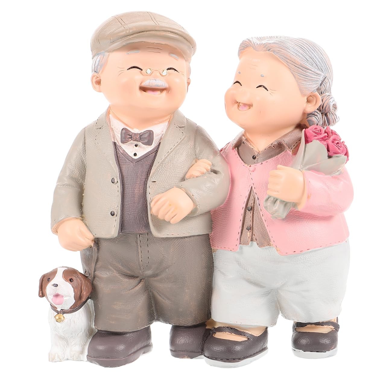 Loving Elderly Couple Figurines Old Married Couple Figurine Resin Statues Min...