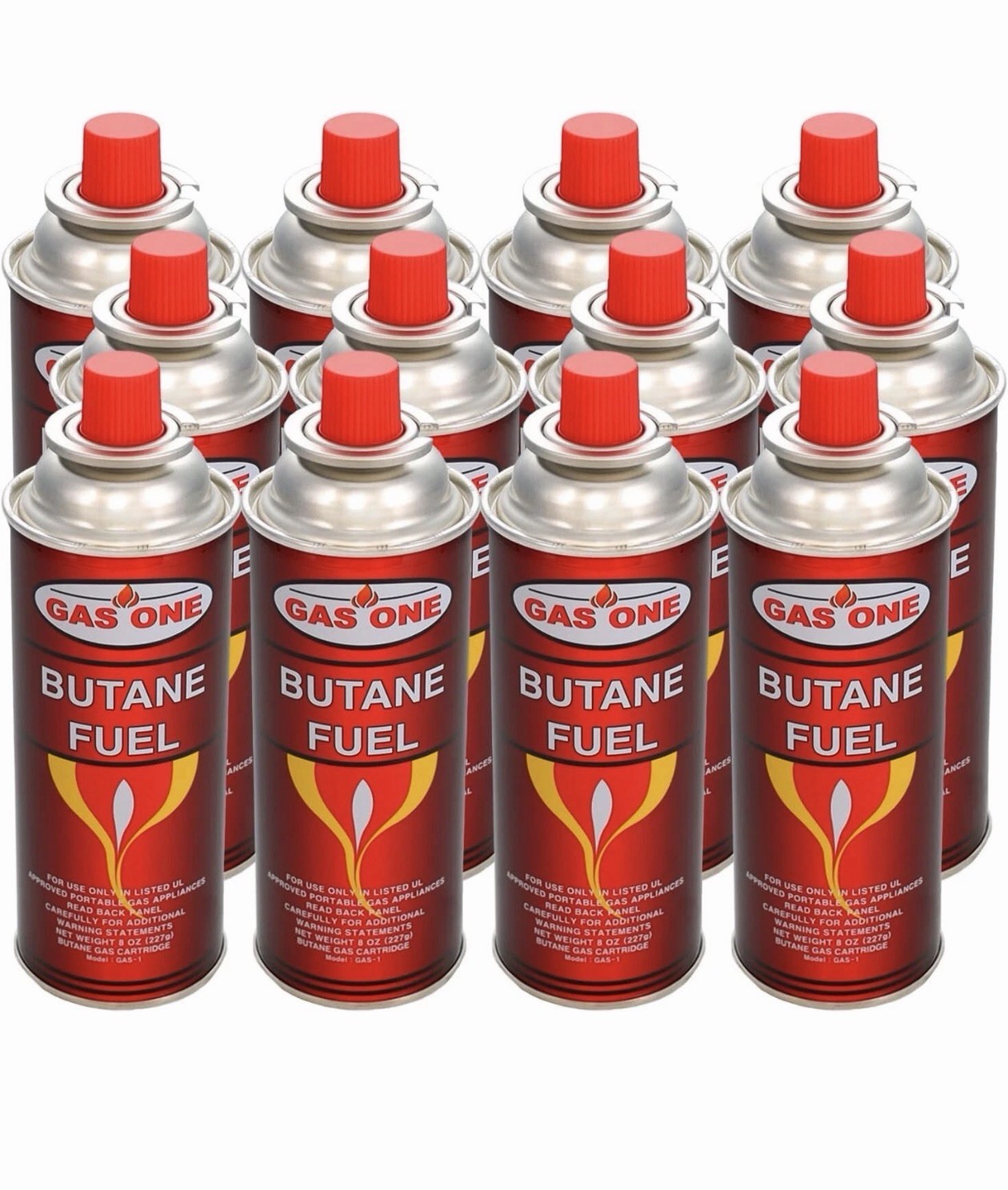 Gas One Butane Fuel Canisters 8 oz 12 Pack for Camping Stoves Gas One Butane Fuel Canisters 8 oz 12 Pack for Camping Stoves