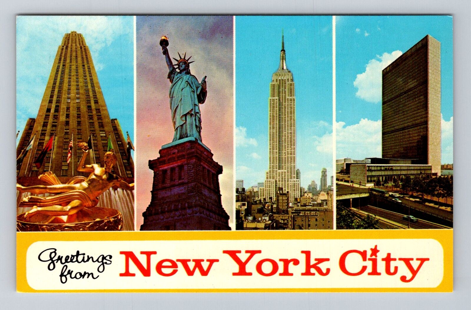 New York City NY, General Banner Greetings, Points of Interests Vintage Postcard