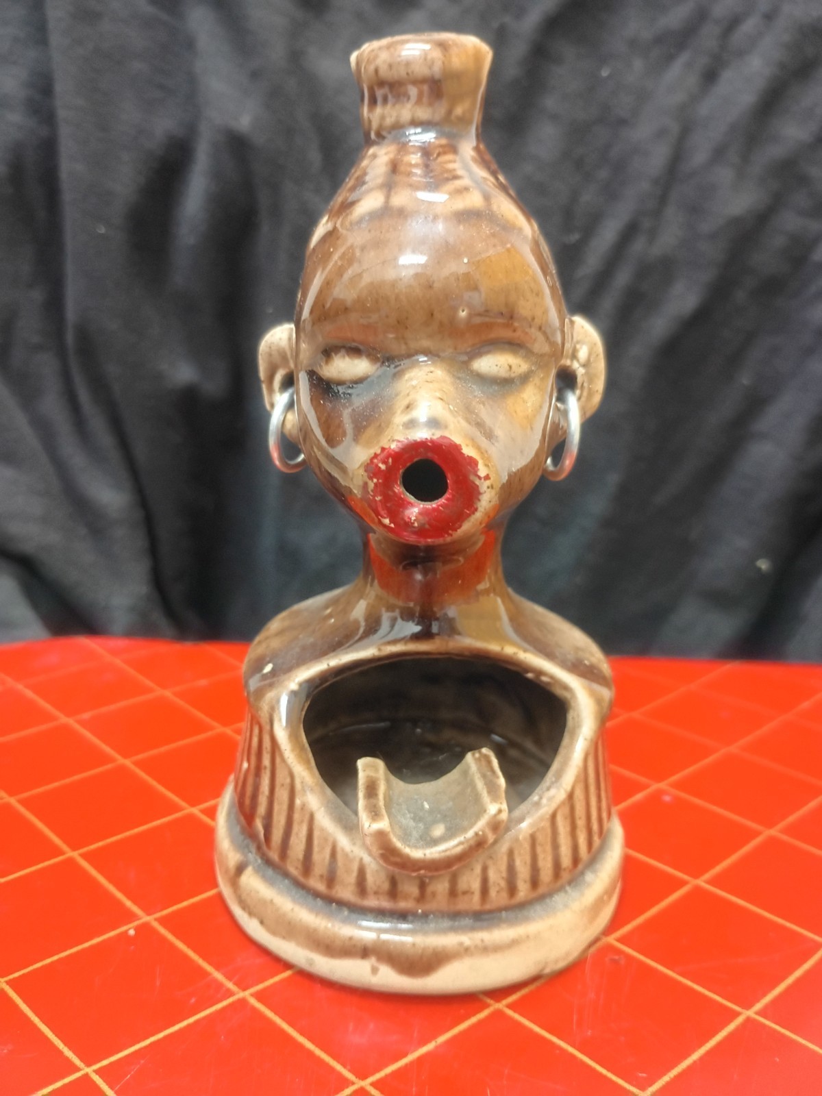 Vintage ~ 1950s African Zulu Woman Ceramic Barsony Ashtray Smoker - Mexico Vintage ~ 1950s African Zulu Woman Ceramic Barsony Ashtray Smoker - Mexico