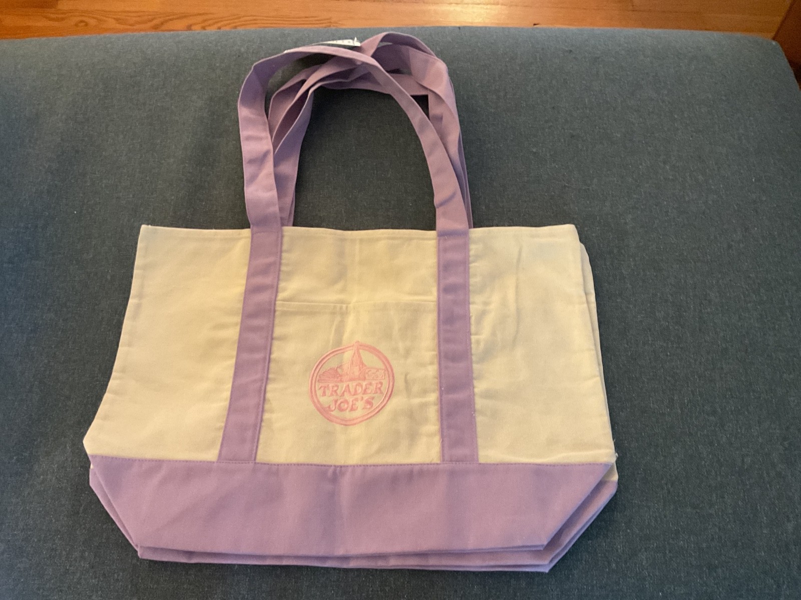 Trader Joe’s Canvas Limited Release Tote Shopping Bag LARGE Lavender - NWT US