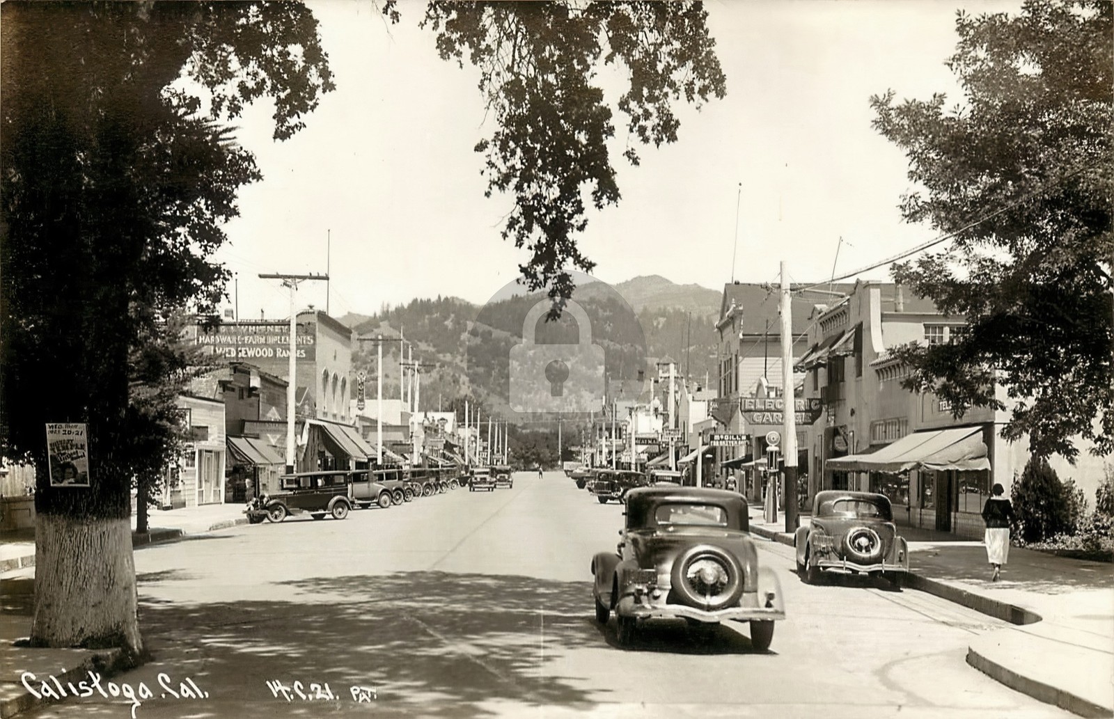 Street Scene Calistoga California RPPC Photo Postcard COPY Street Scene Calistoga California RPPC Photo Postcard COPY