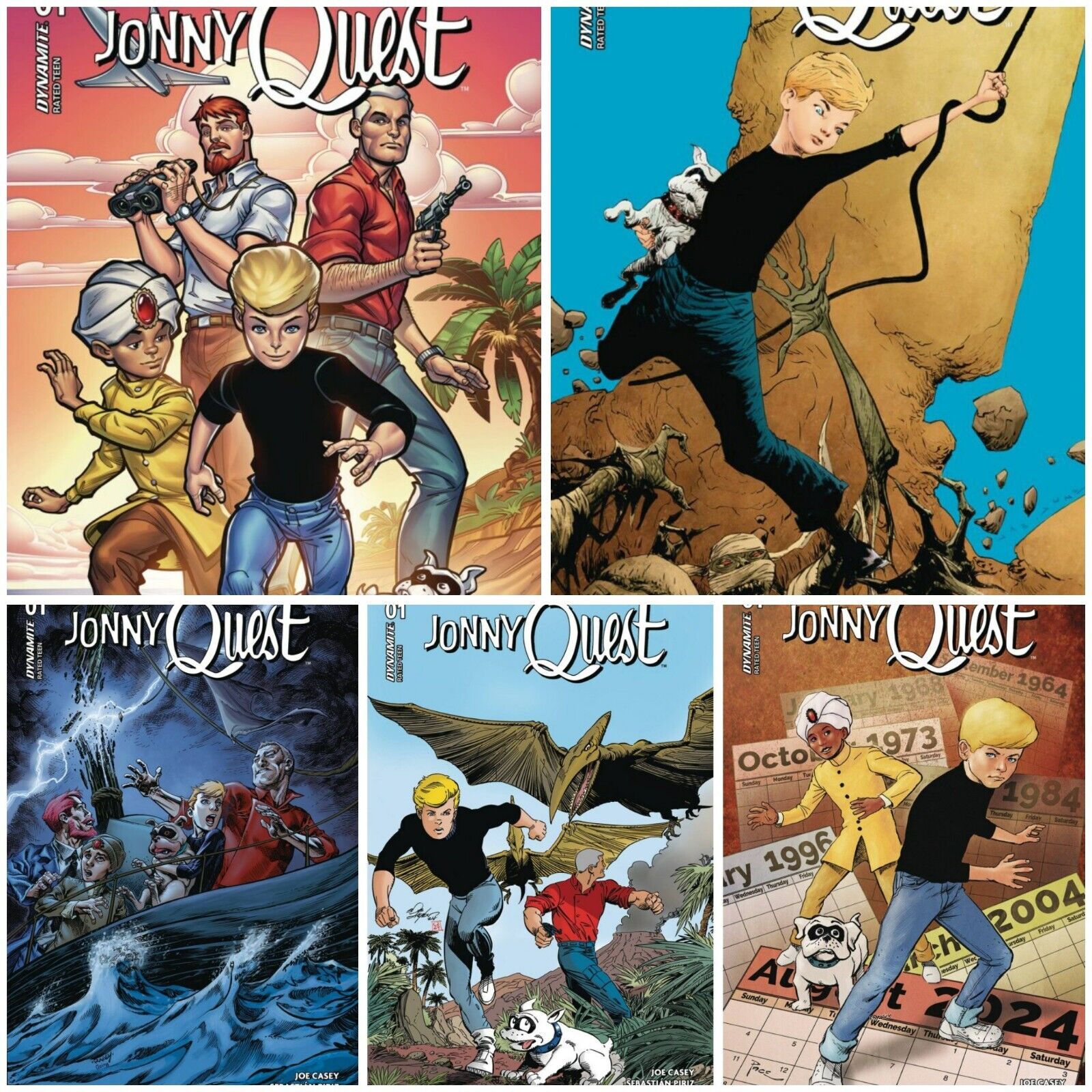 Jonny Quest #1 Set Of 5 Lee Pace Harden Rainey Dynamite PRESALE 8/14