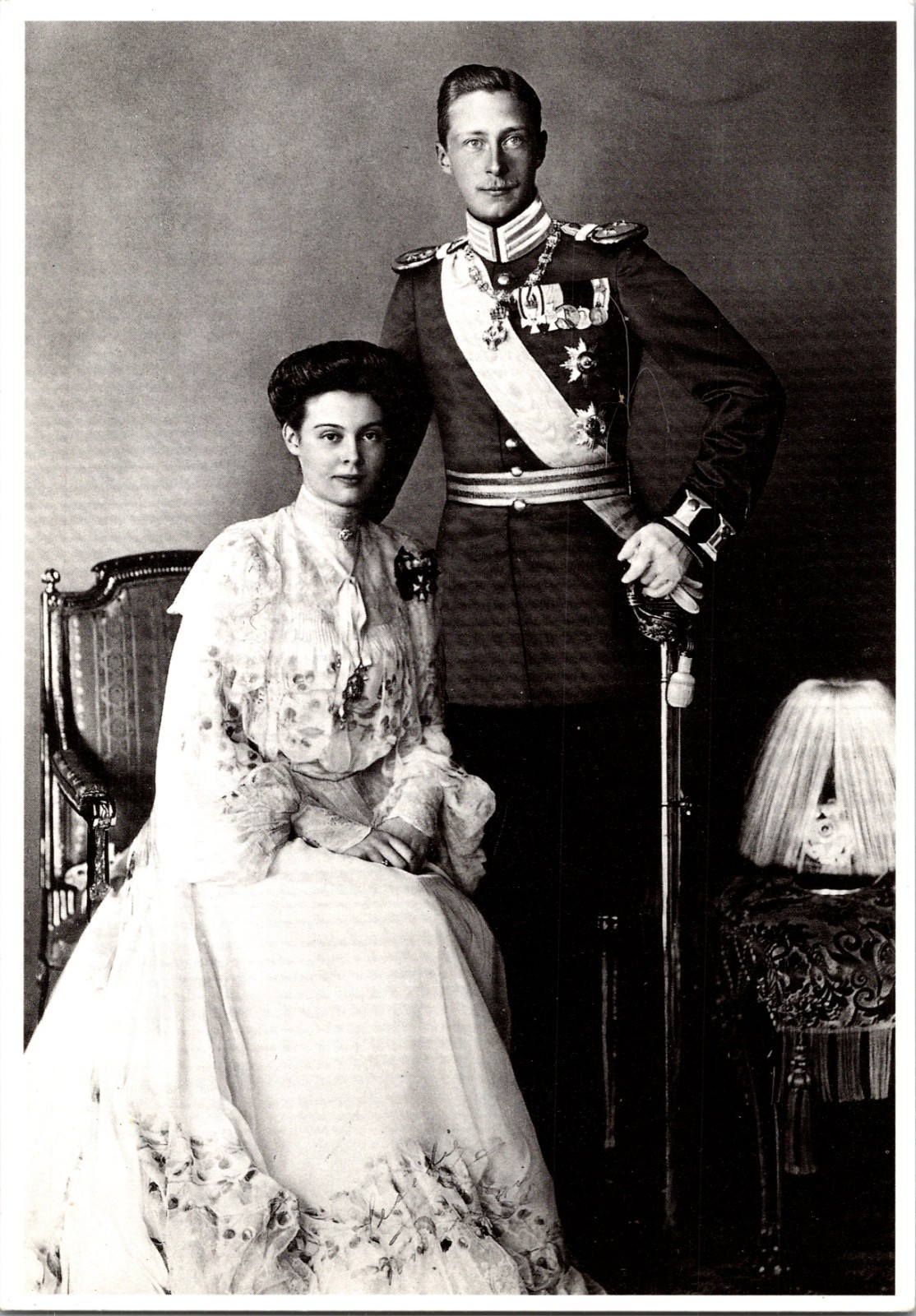 German Prince Wilhelm and Duchess Cecilie Portrait UNP Continental Postcard N33