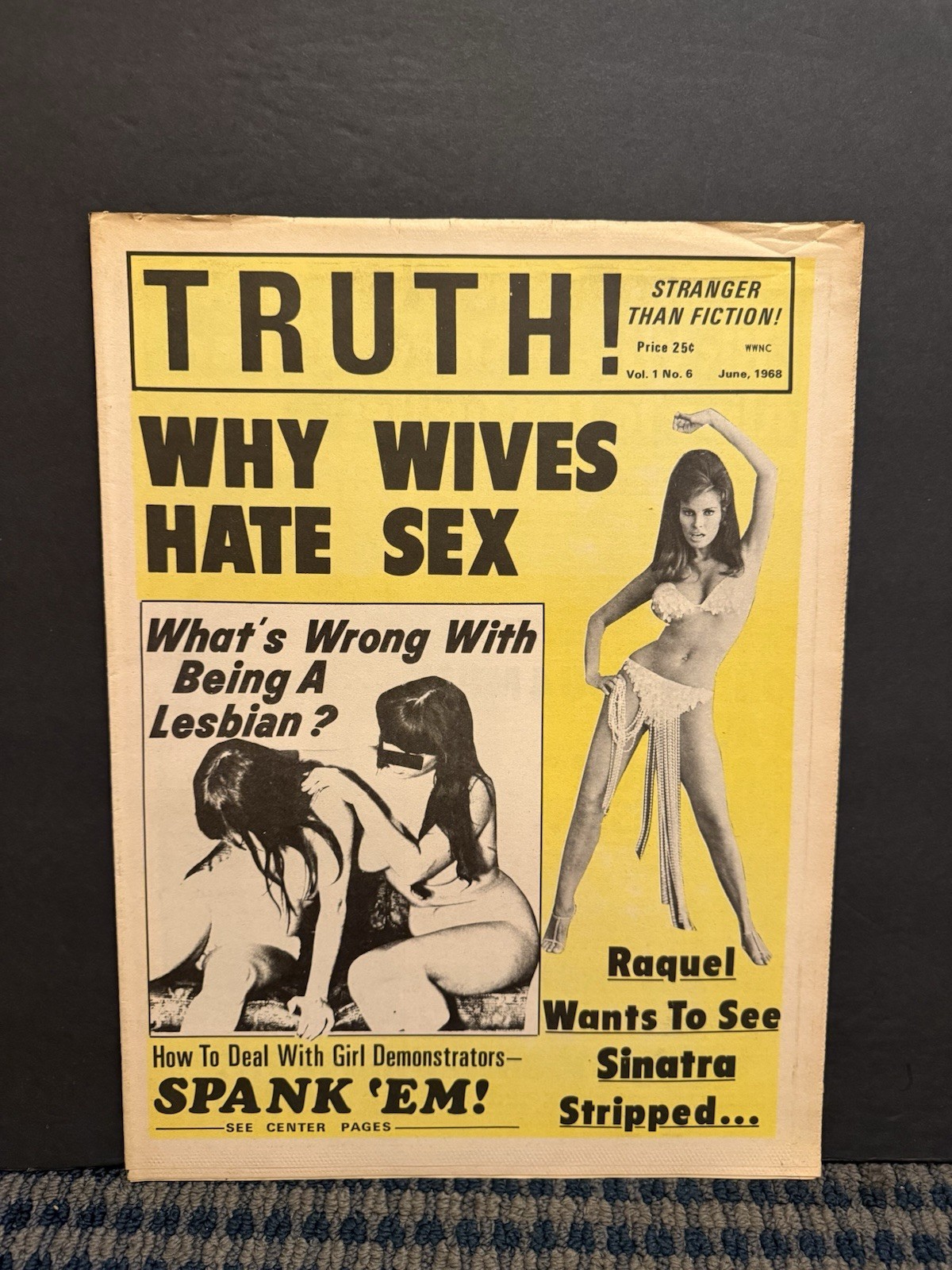 1968 June TRUTH Newspaper Vol. 1 No. 6, Lesbians, Dracula, Raquel Welch (10T)