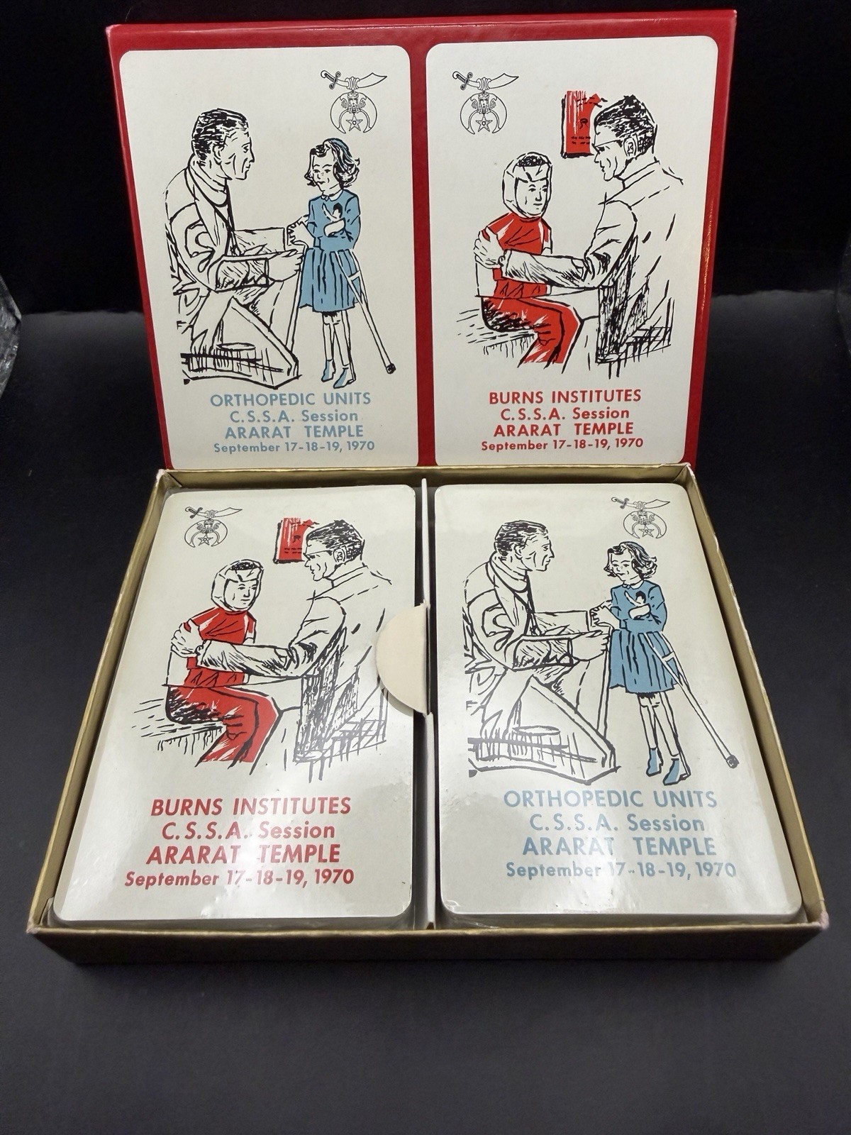 Vintage Ararat Temple 1970 Shriners Double Deck Playing Cards SEALED 