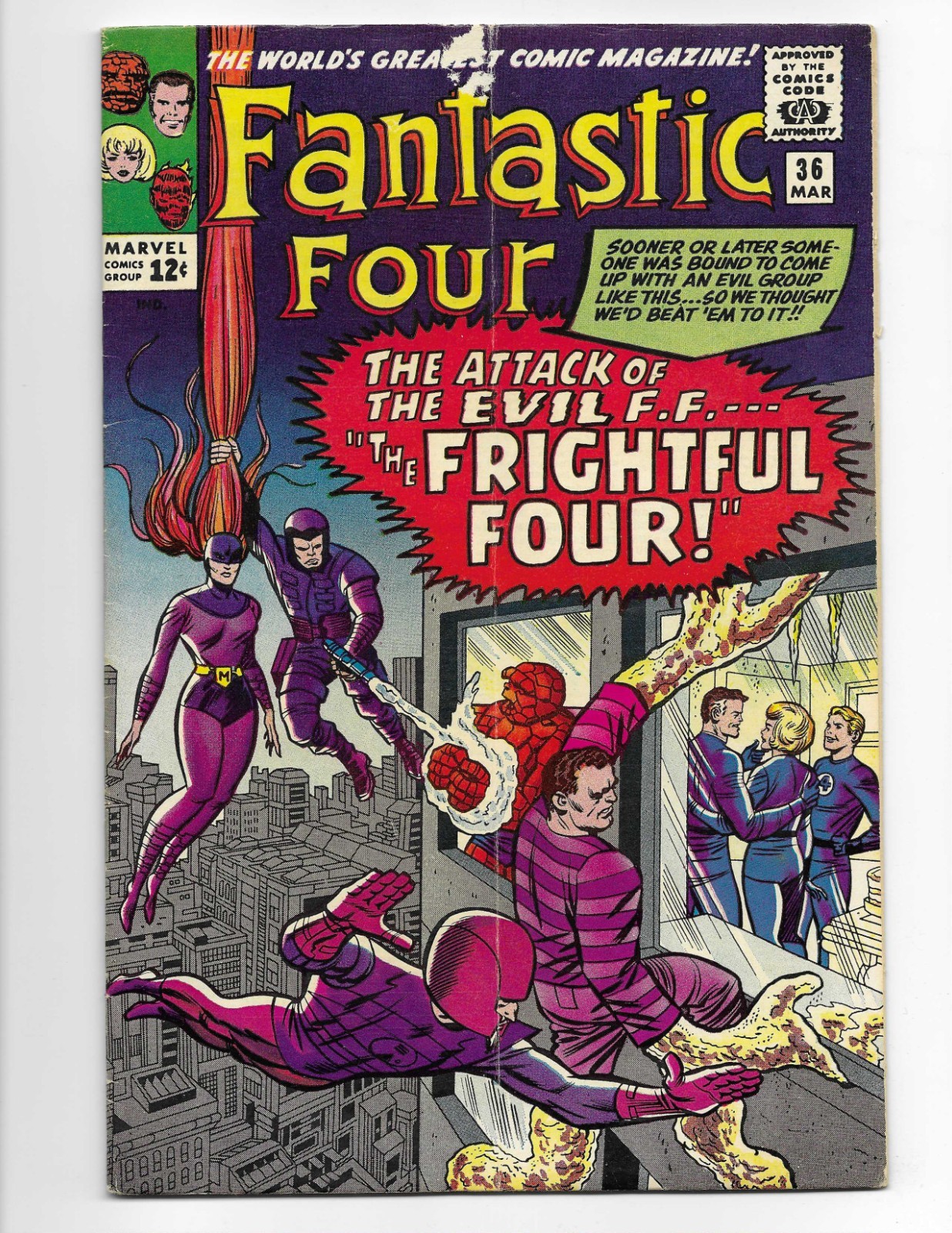 Fantastic Four 36 1965 Marvel Comics VG+ 4.5 1st App Frightful Four Thing