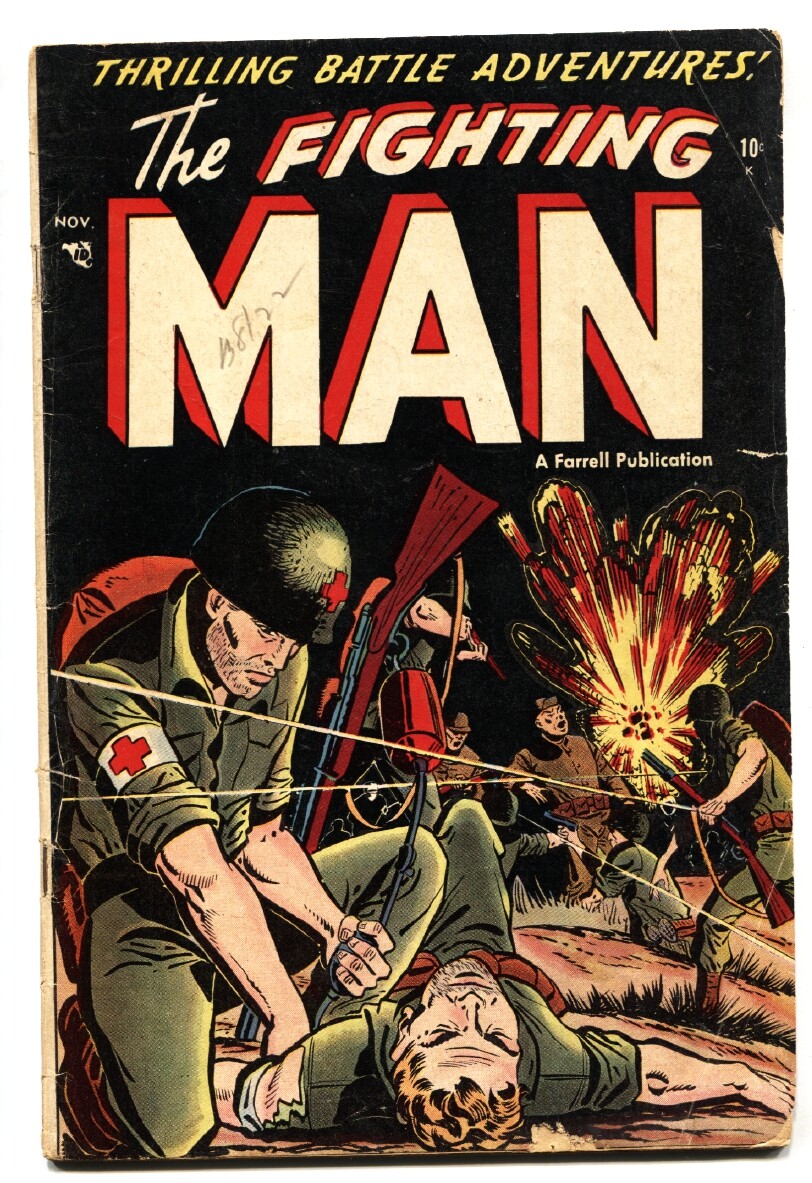 FIGHTING MAN #2 1952-FARRELL COMICS-BATTLE ADVENTURES G/VG