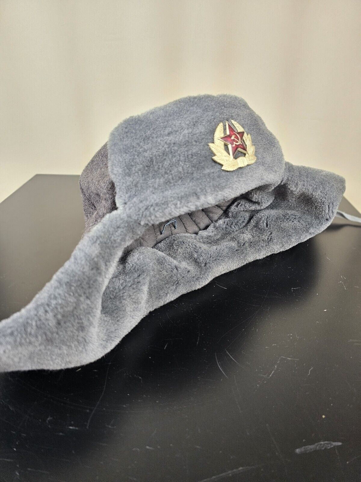 Vintage Cold War Soviet Army Shapka Ushanka Hat 