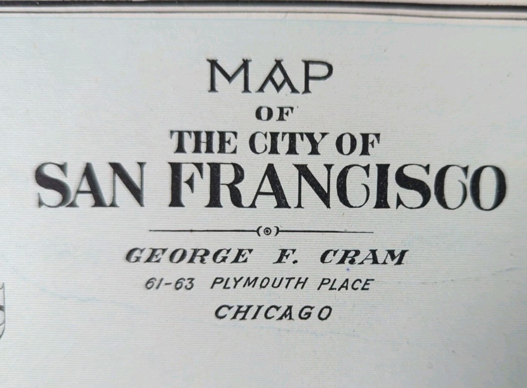 Vintage 1904 SAN FRANCISCO CA Map 22