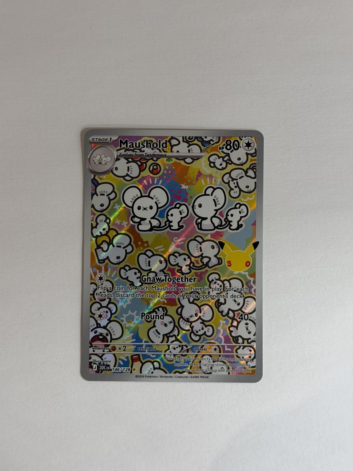 Maushold 146/128 – Pokémon 30th Anniversary Celebration Set – Illustration Rare Maushold 146/128 – Pokémon 30th Anniversary Celebration Set – Illustration Rare