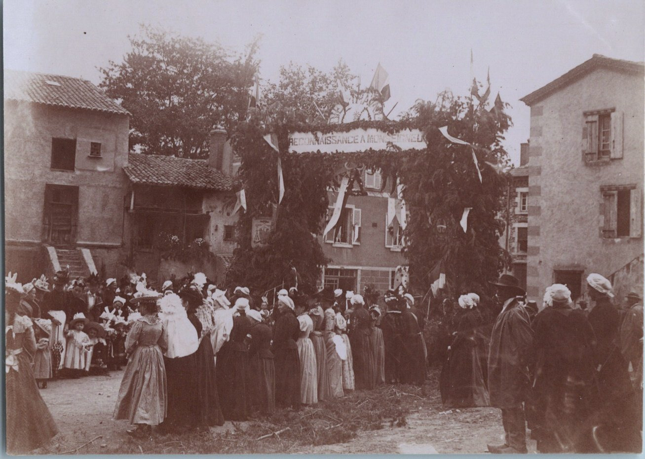 France, Margnat, Religious Rally, Vintage Print, 1899 Vintage Print 