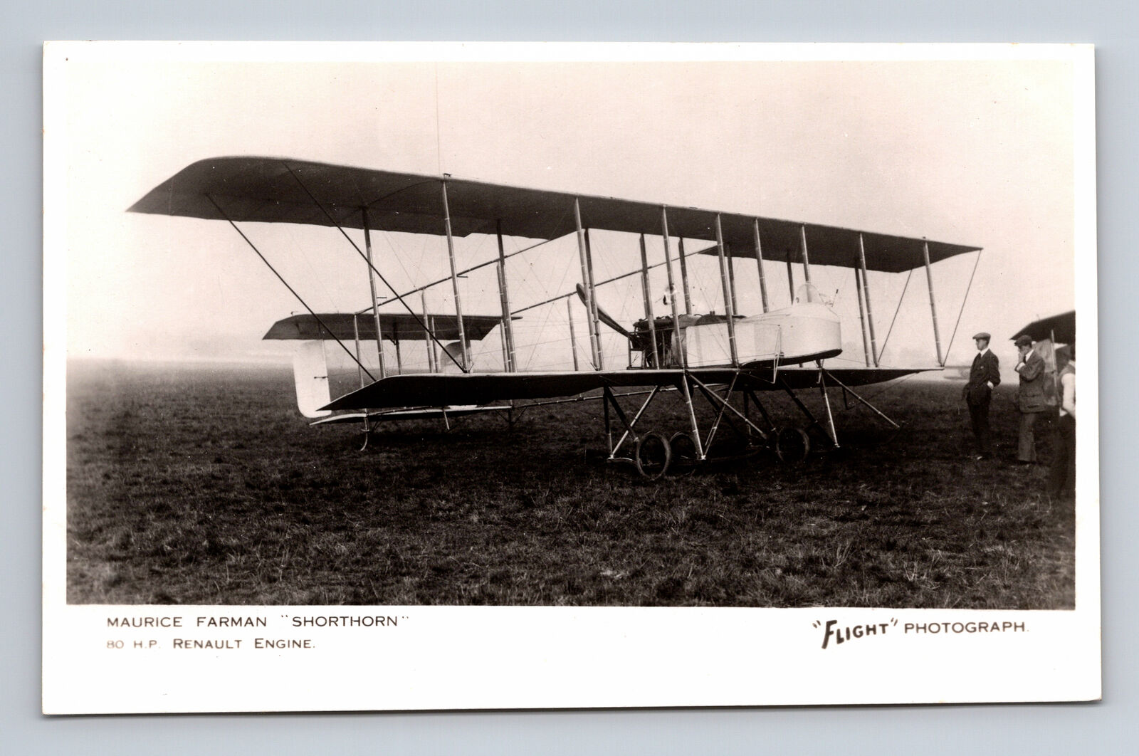 RPPC RFC Maurice Farman Shorthorn Recon Biplane FLIGHT Photograph Postcard