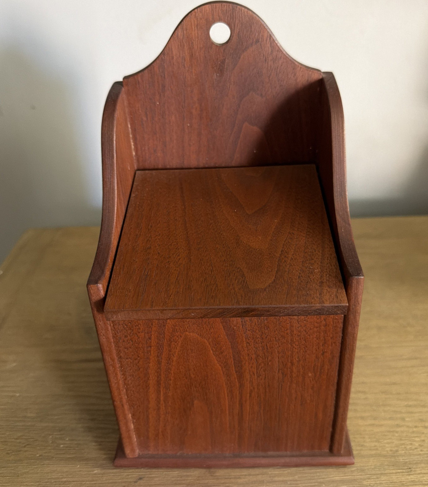 Handmade Vintage Wood Salt Box 9\