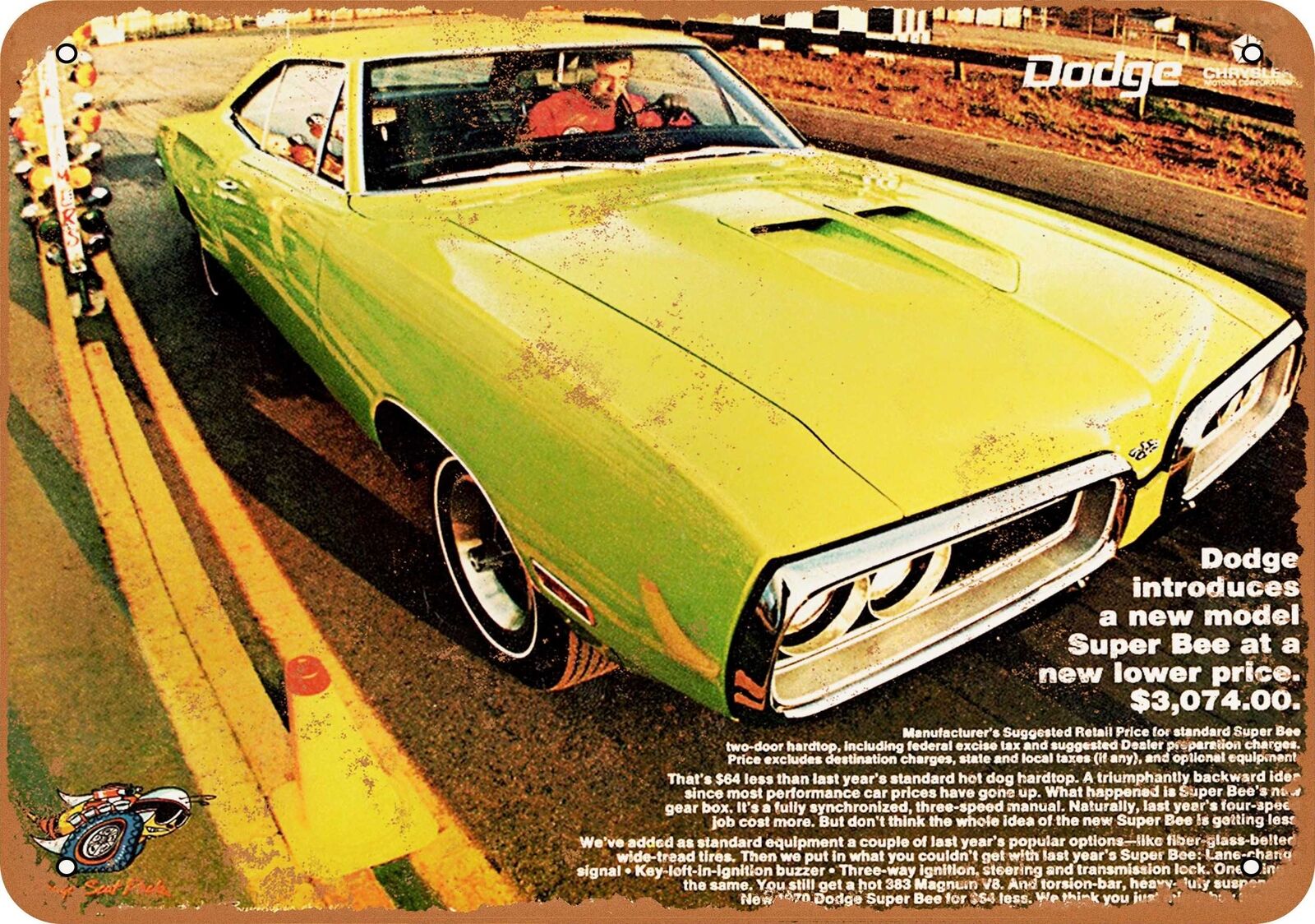 Metal Sign - 1970 Dodge Super Bee - Vintage Look Reproduction
