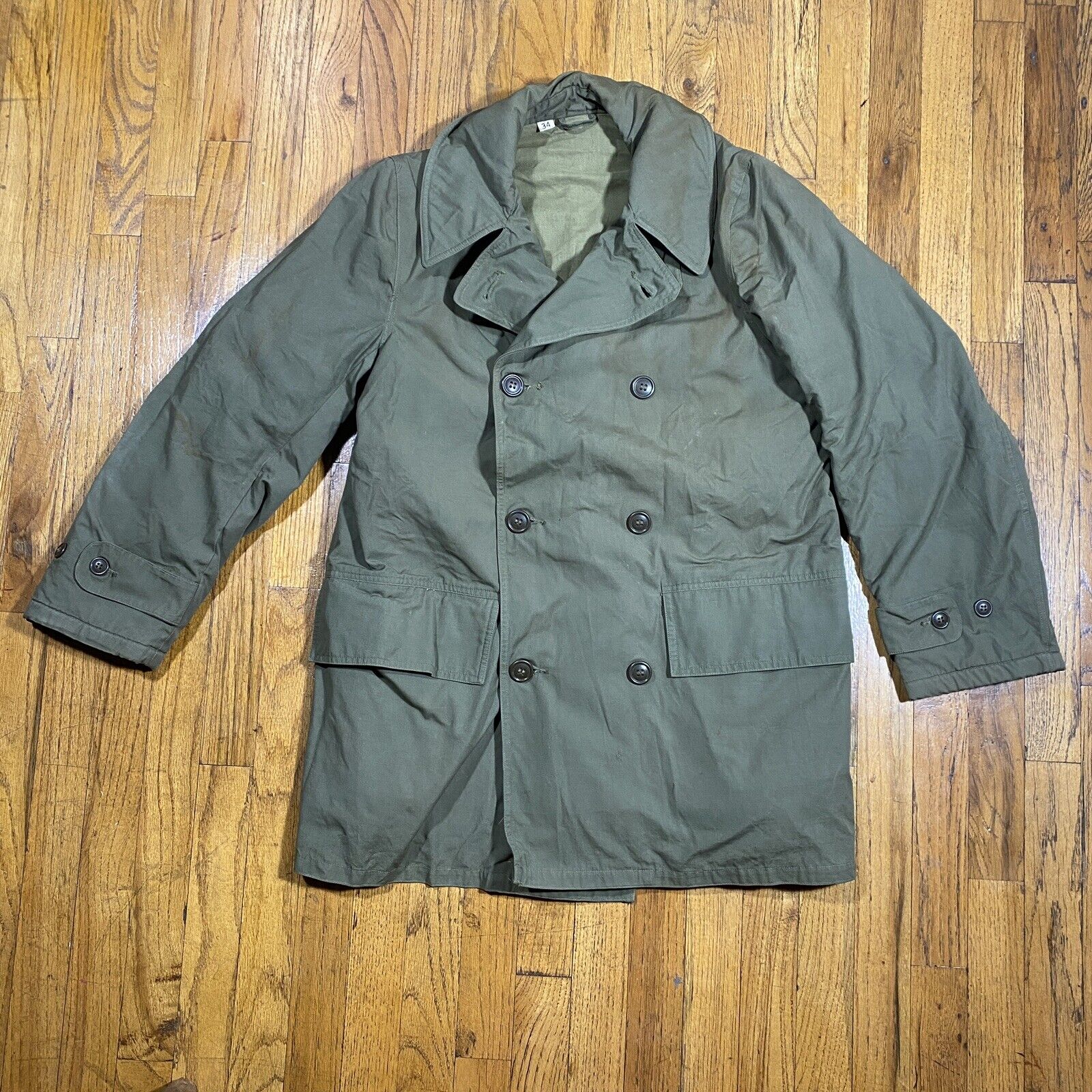 VIntage U.S. Army OD Mackinaw Coat Jacket \