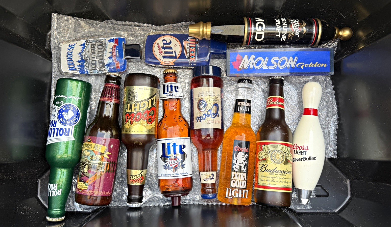 Mixed Lot Beer Tap Handles & Knobs Budweiser Coors Miller Rolling Rock Lot of 65 Mixed Lot Beer Tap Handles & Knobs Budweiser Coors Miller Rolling Rock Lot of 65
