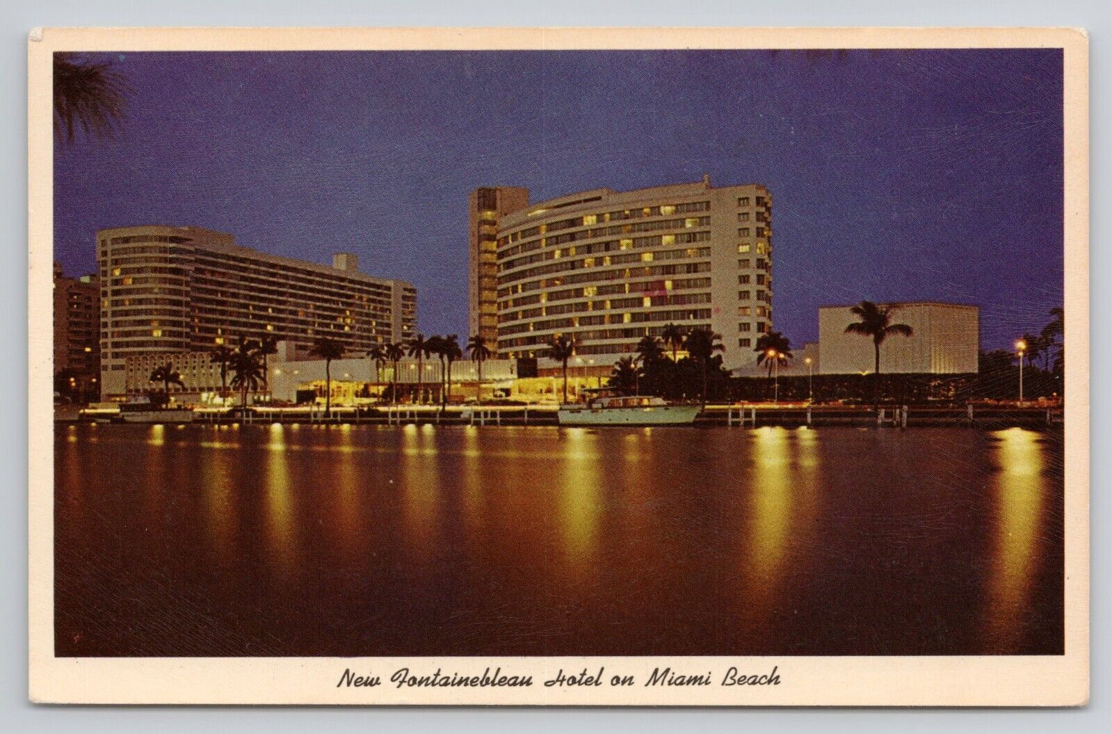 Postcard New Fontainebleau Hotel on Miami Beach Florida 1963