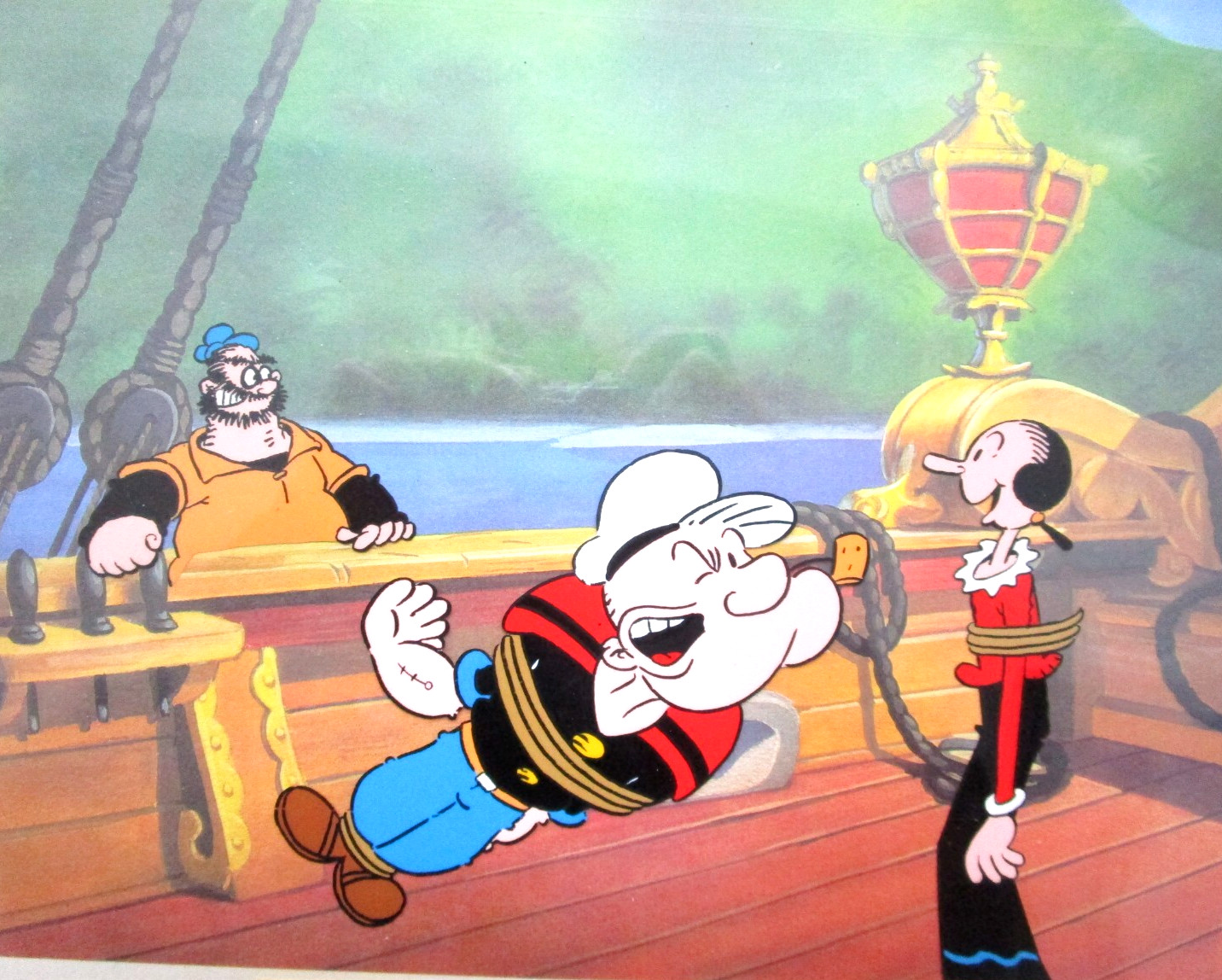 1980's POPEYE HANNA-BARBERA ORIGINAL PRODUCTION CEL sailor fighting Brutus 1980's POPEYE HANNA-BARBERA ORIGINAL PRODUCTION CEL sailor fighting Brutus