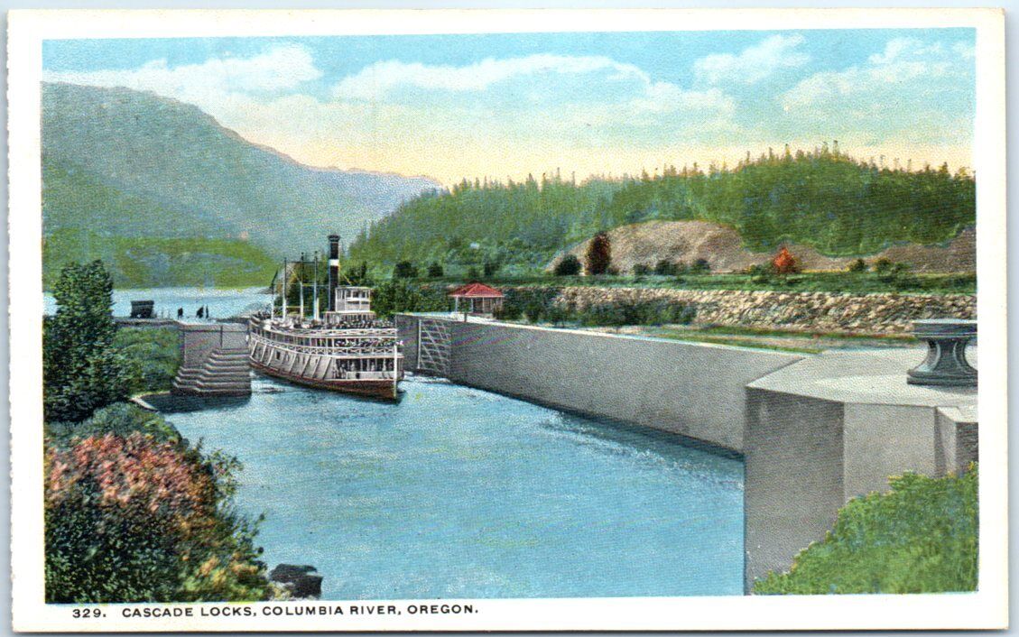 Postcard - Cascade Locks, Columbia River, Oregon