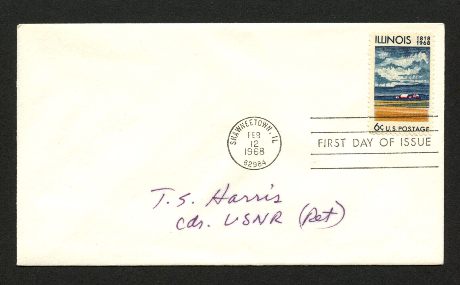 Thomas S. Harris d1989 signed autograph auto First Day Cover WWII ACE USN