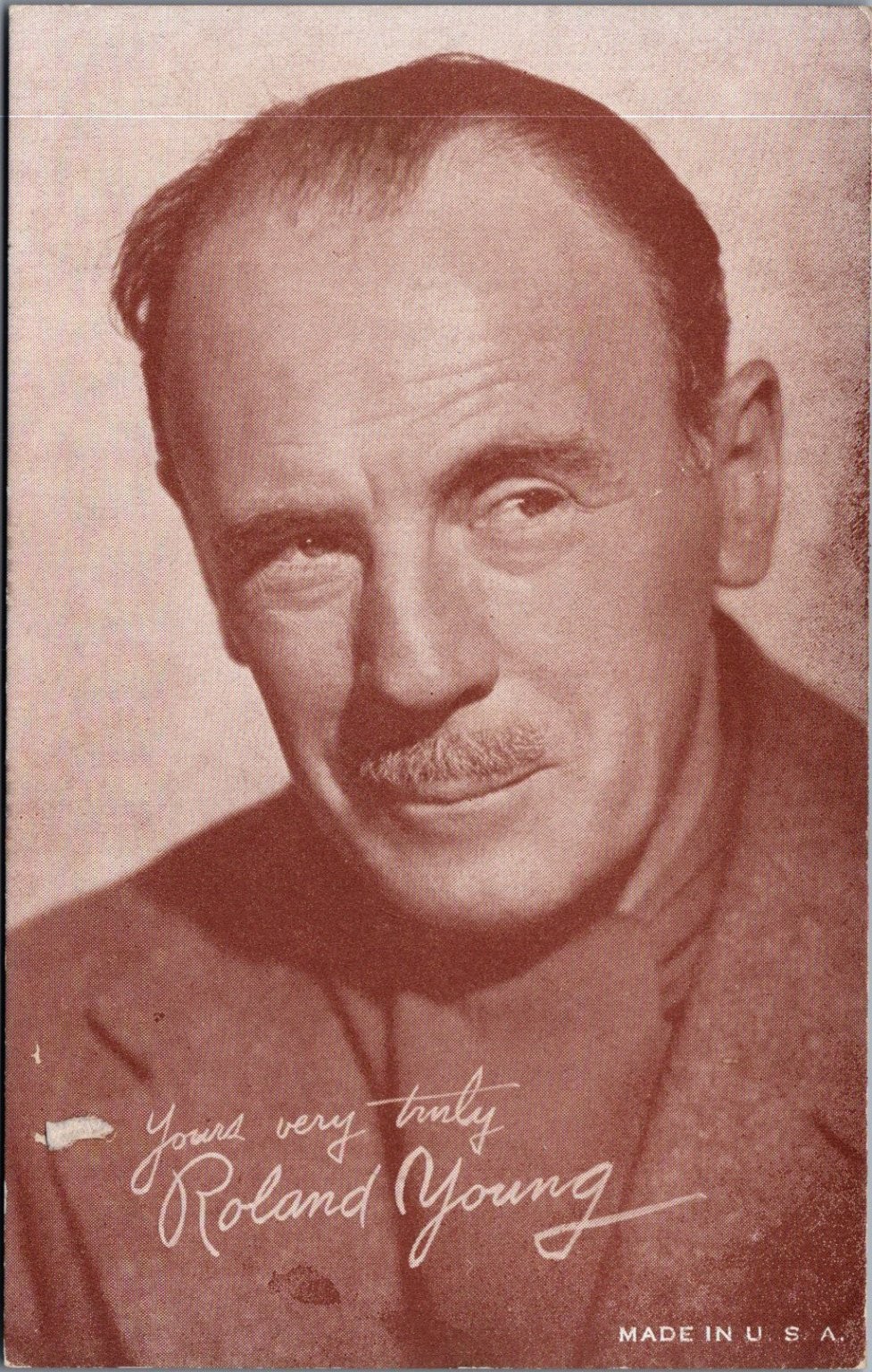 Roland Young Actor Portrait Postcard \ Roland Young Actor Portrait Postcard \