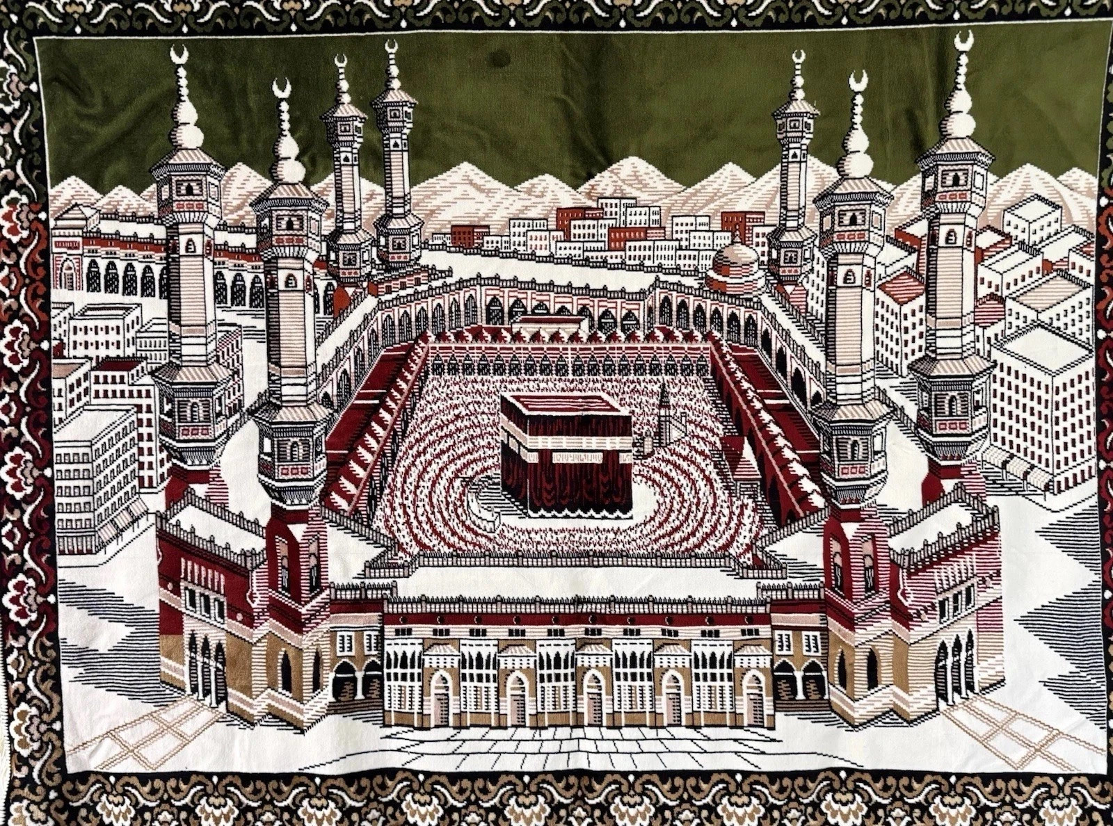 Vintage 1989 Hisar Tekstil Large Islamic Wall Hanging – Mecca / Kaaba – 48