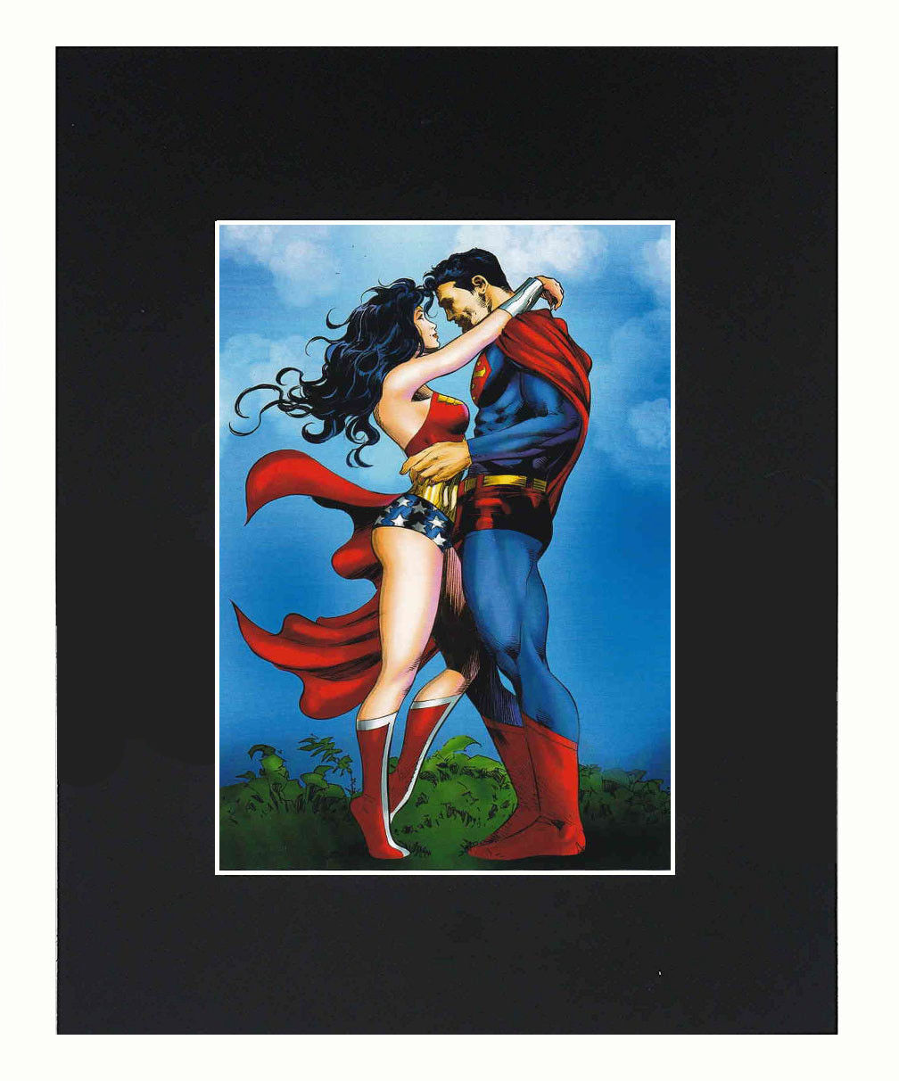 Superman Wonder Woman Marvel Art Print picture Decor Display Photograph Matted