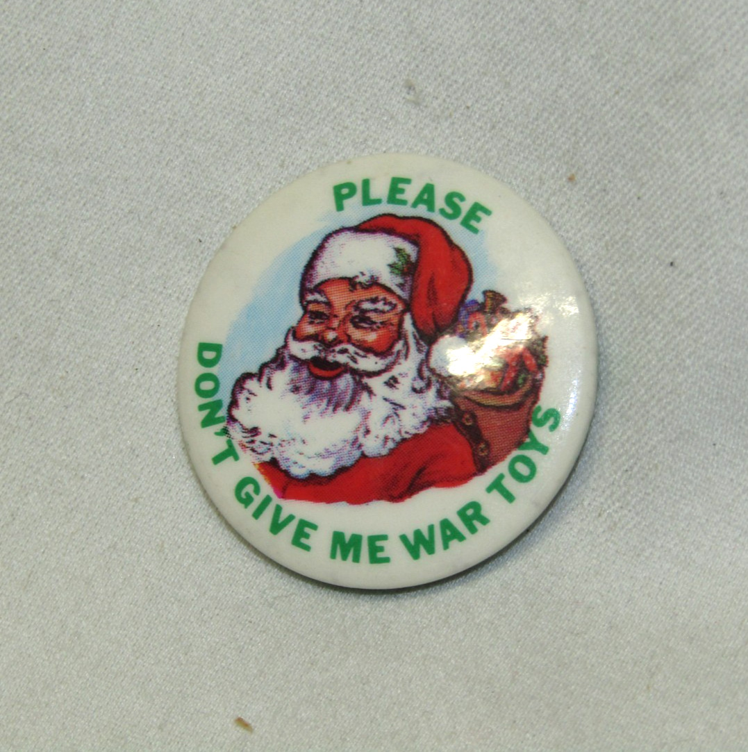 USA Antique Santa Pin Vintage War Toys Metal Christmas Ornament 1930's
