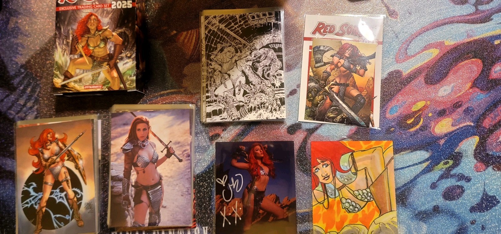 2025 Dynamite Red Sonja Rachel Hollon Auto /6 + Caesar Crawford Sketch Card Set