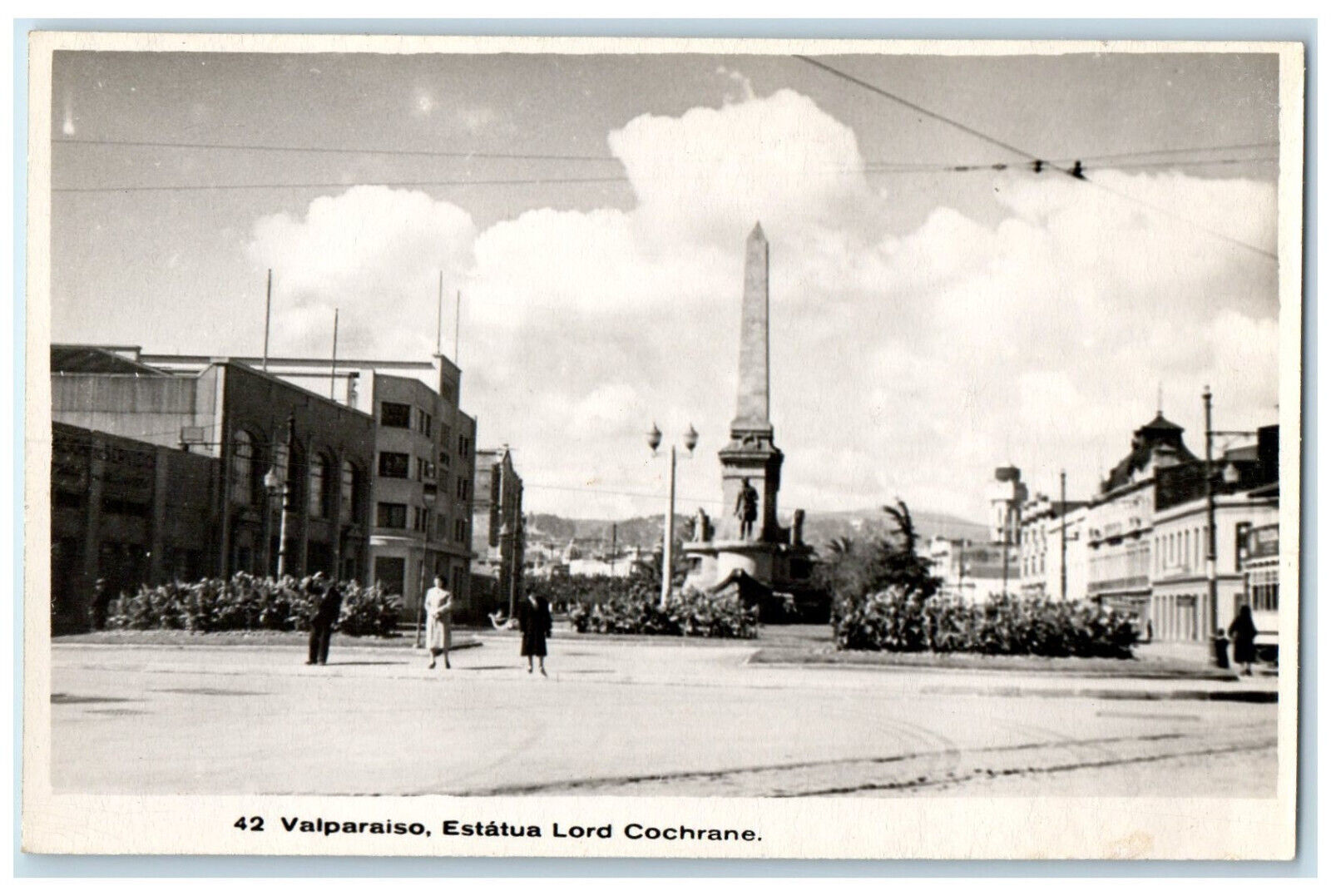 c1930's Valparaiso Estatua Lord Cochrane Chile RPPC Photo Unposted Postcard