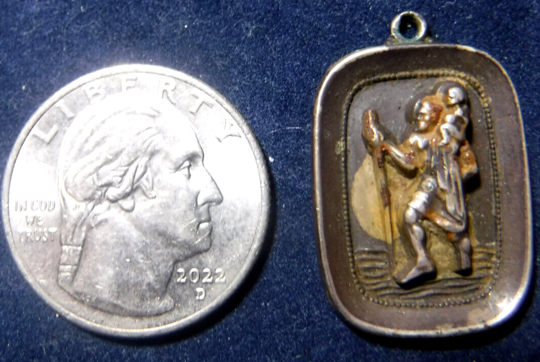 Vintage Sterling Silver St Christopher Medal