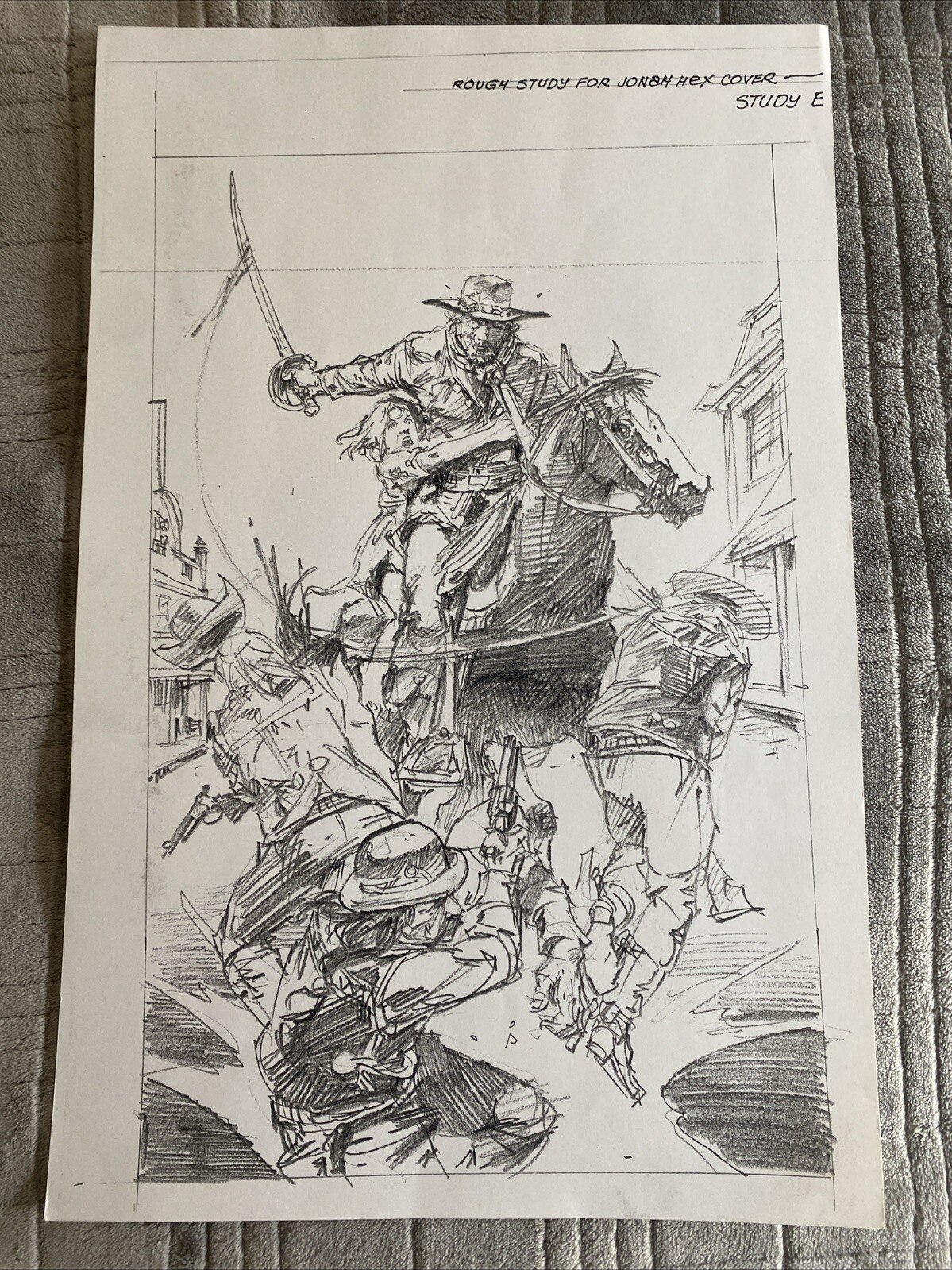 Original Drawing Jonah Hex Comic Issue #9 Cover Art Illustrated by Tony DeZuniga Original Drawing Jonah Hex Comic Issue #9 Cover Art Illustrated by Tony DeZuniga