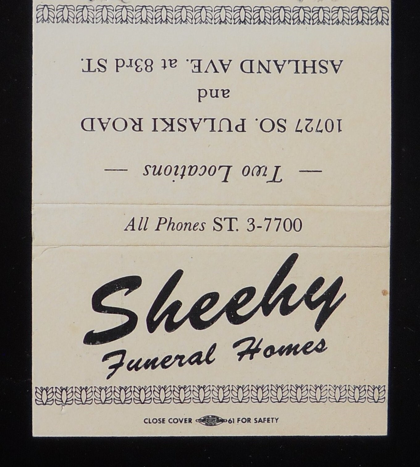 1960s Sheehy Funeral Homes 10727 So. Pulaski Road Chicago Mount Greenwood IL MB