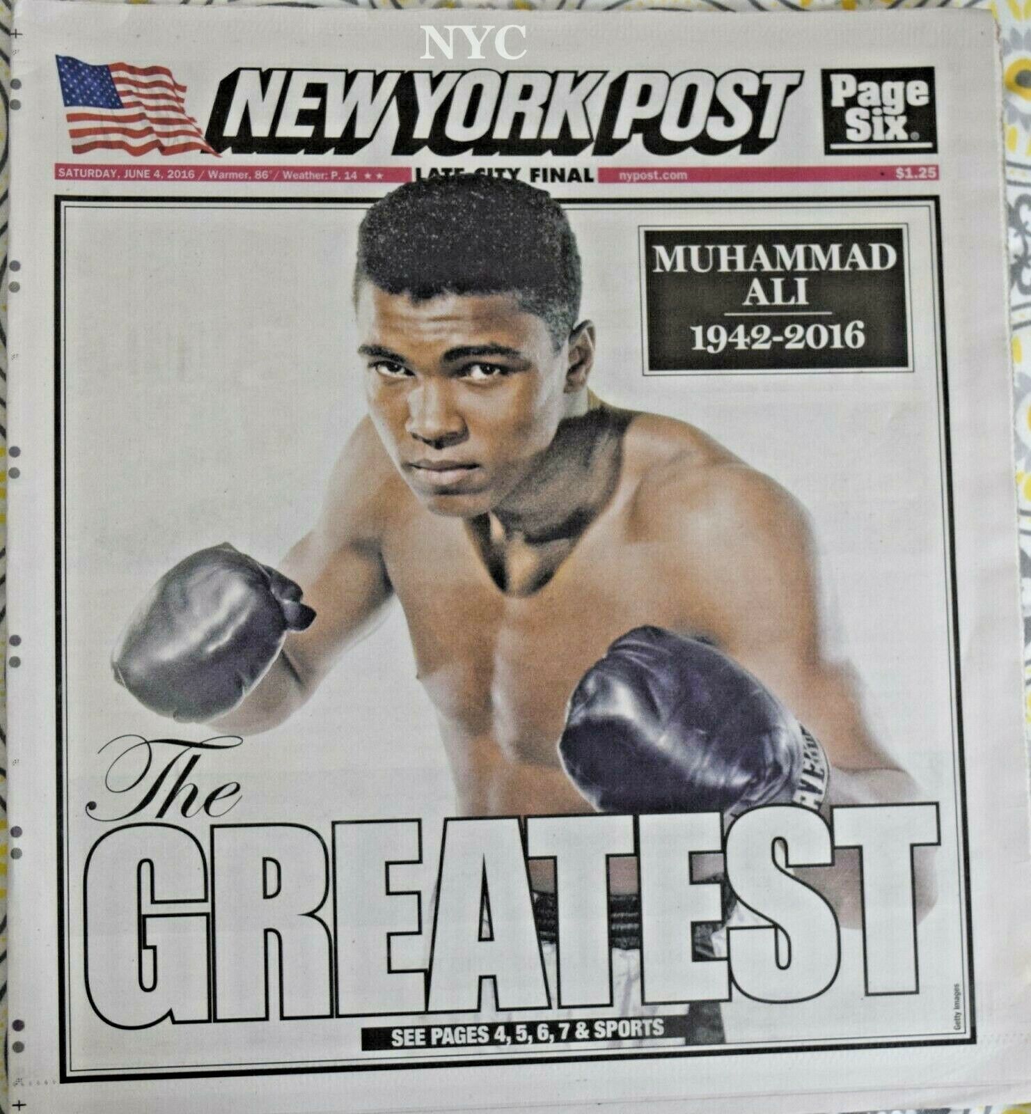 Muhammad Ali Dead New York Post June 4 2016 🔥