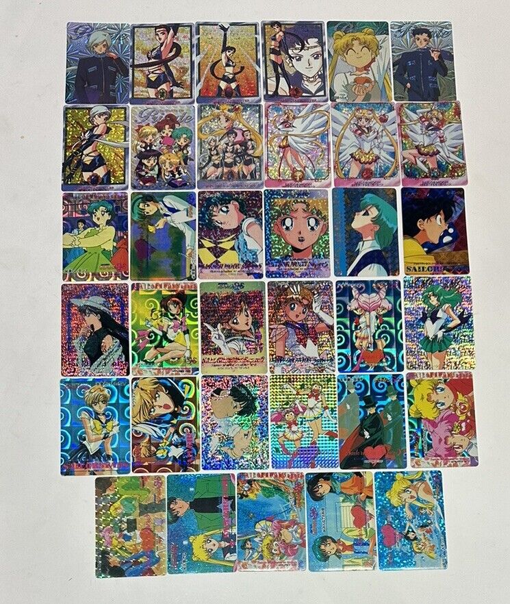 Lot of 35 Vintage 1996 Sailor Moon Stickers Bandai Prism Foil Holographic
