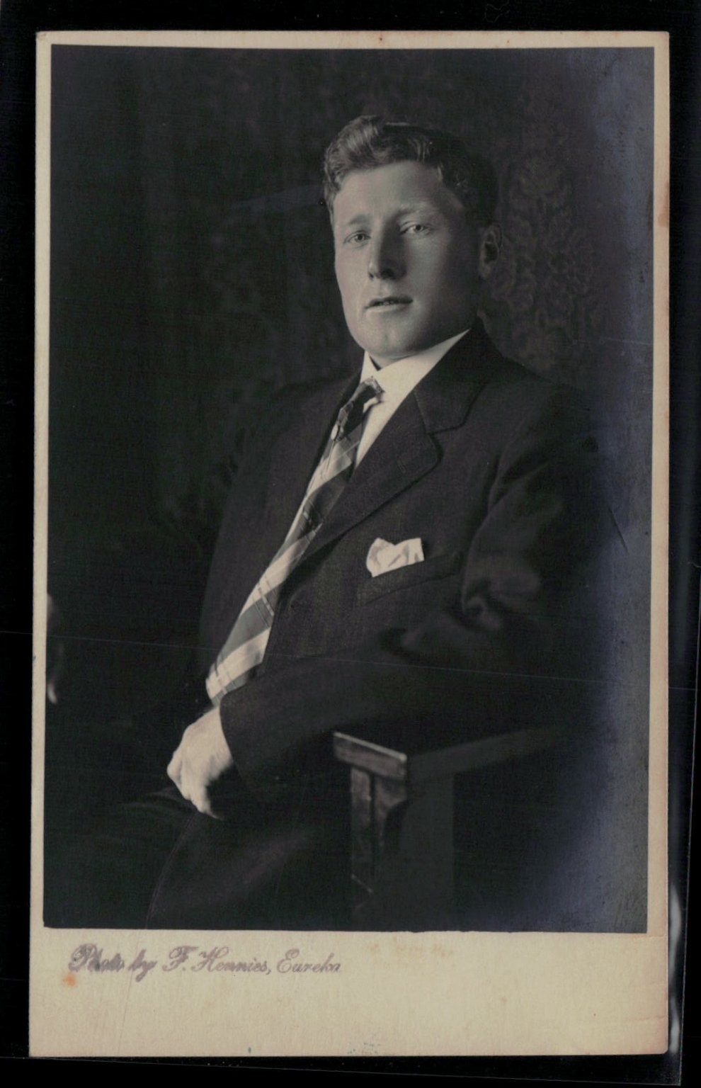 Vintage RPPC Portrait Man Suit Tie Eureka California Postcard